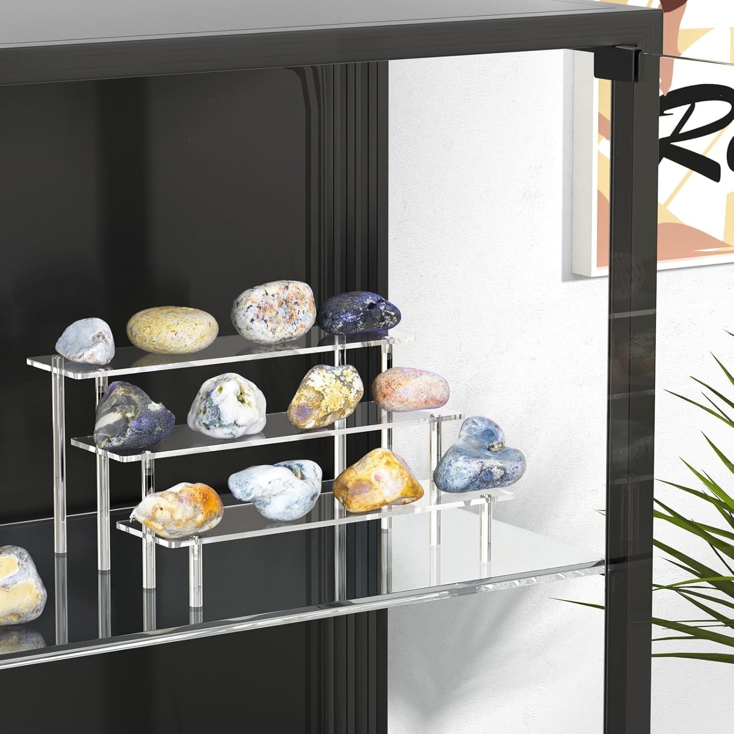 3 Tier Acrylic Display Risers Large Perfume Organizer Stand, Clear Cupcake Stand