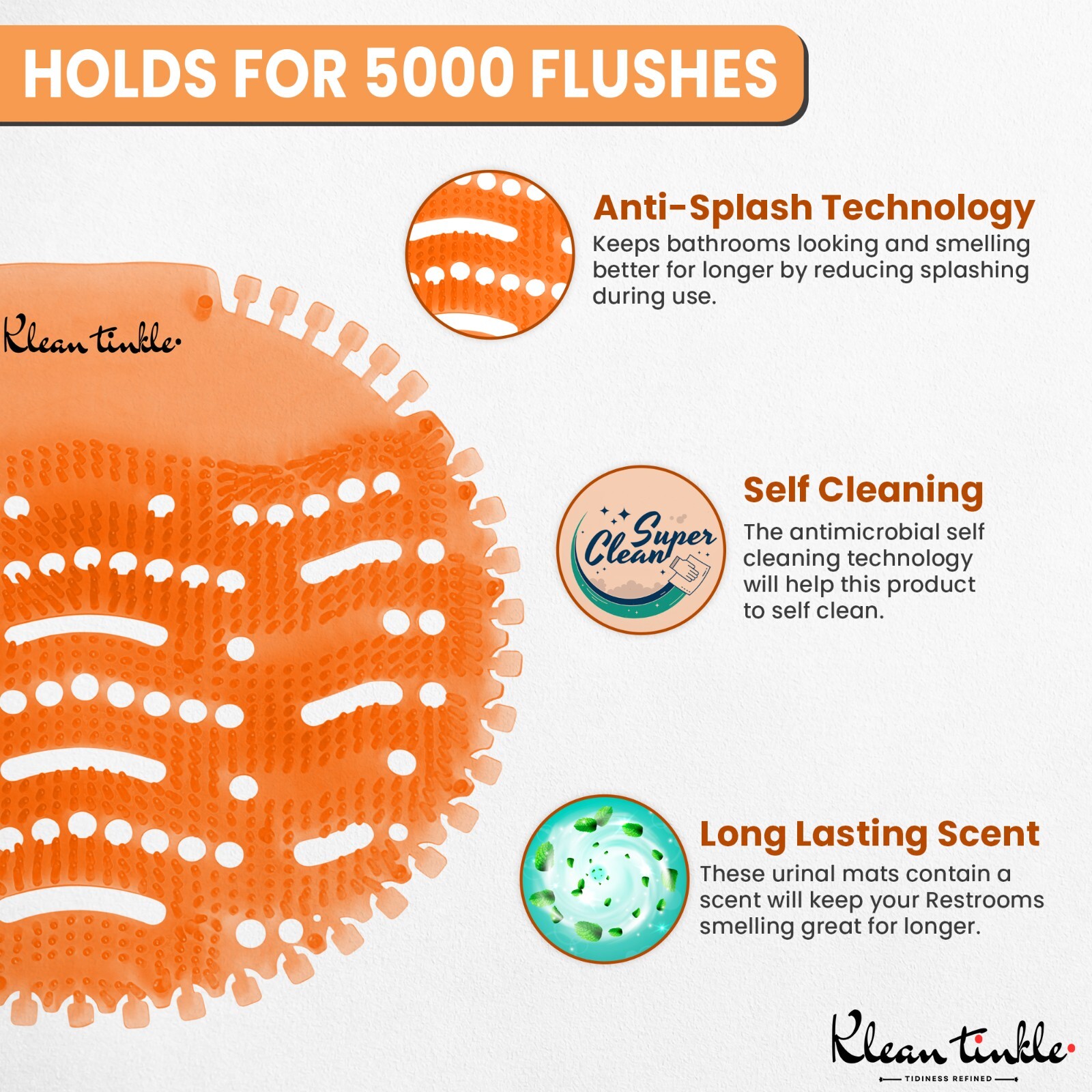 3 – 50 Scented Bathroom Urinal Screens Deodorizing Anti-Splash Fresheners Mats