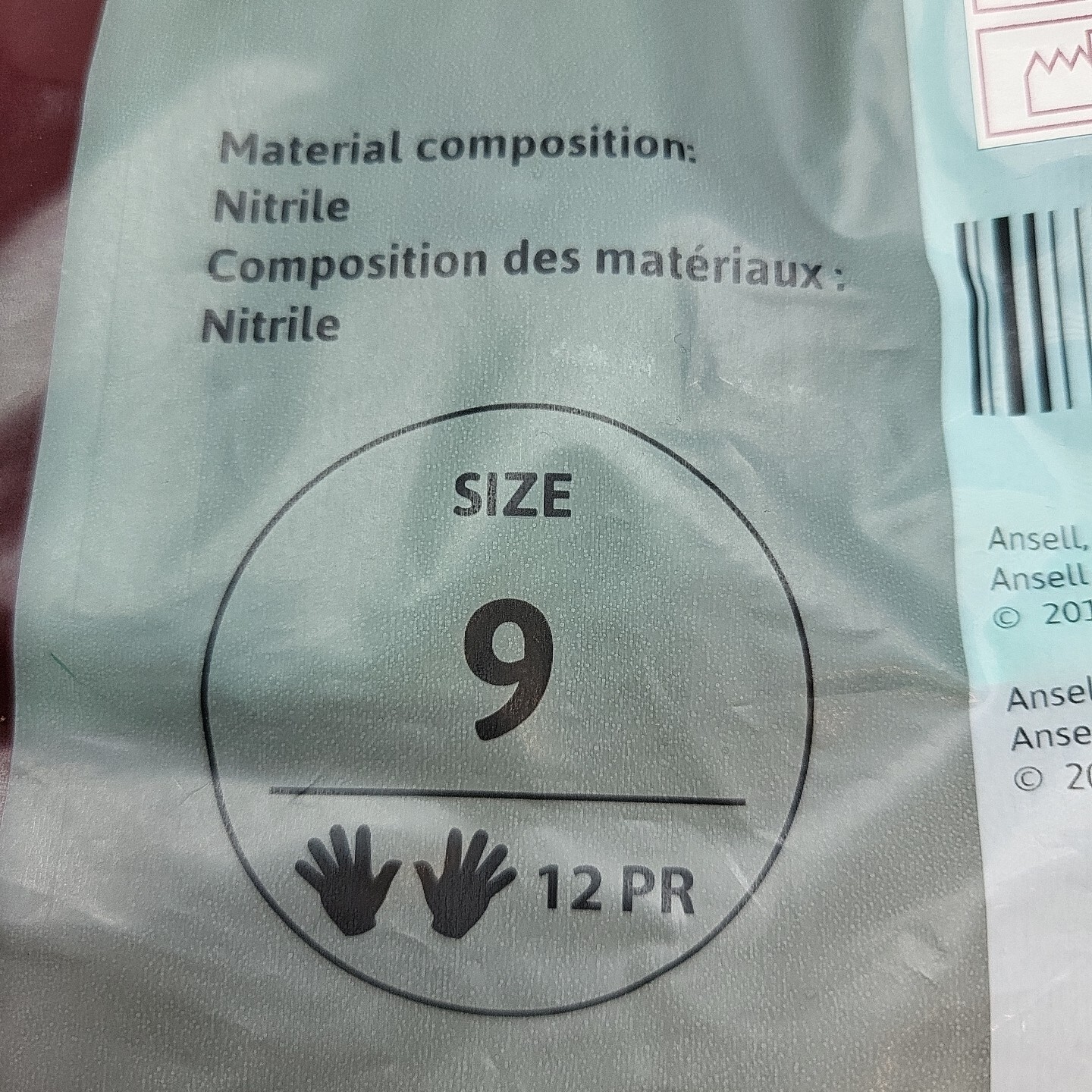 12 Pair Ansell 37-200 Light Green Nitrile Rubber Gloves Kitchen Washing Up Large