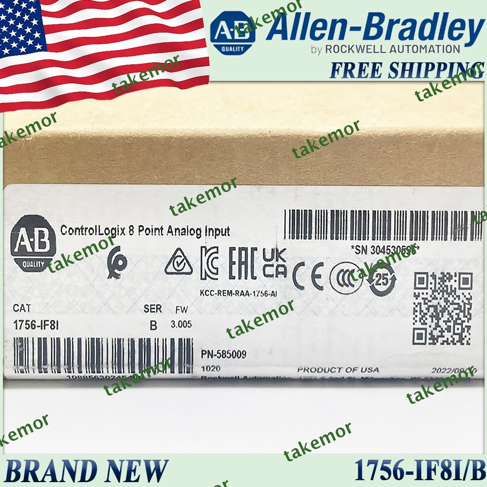 New in Box AB 1756-IF8I/B ControlLogix 8 Point Analog Input 1756IF8I serB US 1PC