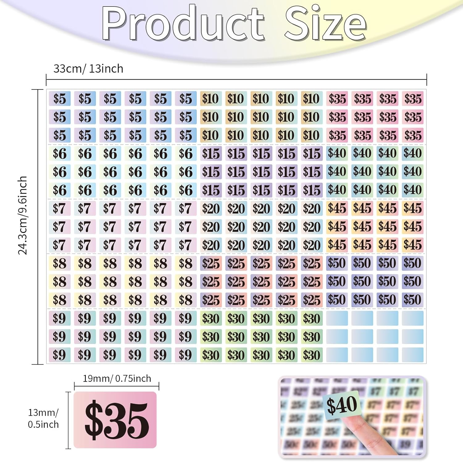 Garage Sale Stickers, 4050 Pcs 1/2″ X 3/4″ Rectangle Price Labels