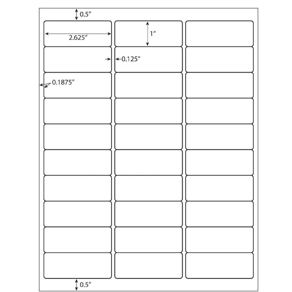 6000 Count Premium Shipping Mailing Labels 1″x2-5/8″ Adhesive 30 Per Sheet 30-UP
