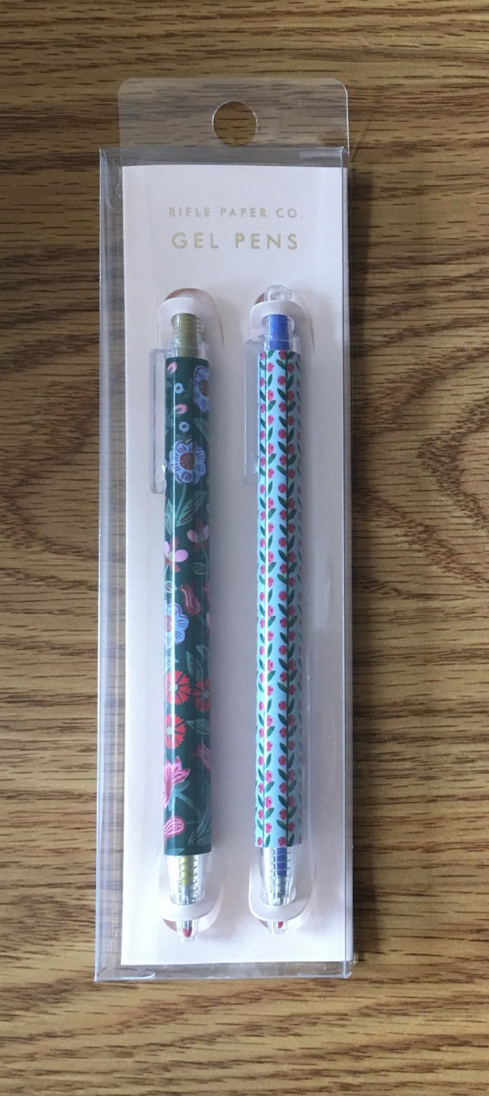 Rifle Paper Co. Floral Design Set of 2 Gel Pens – Metallic Gold, Blue
