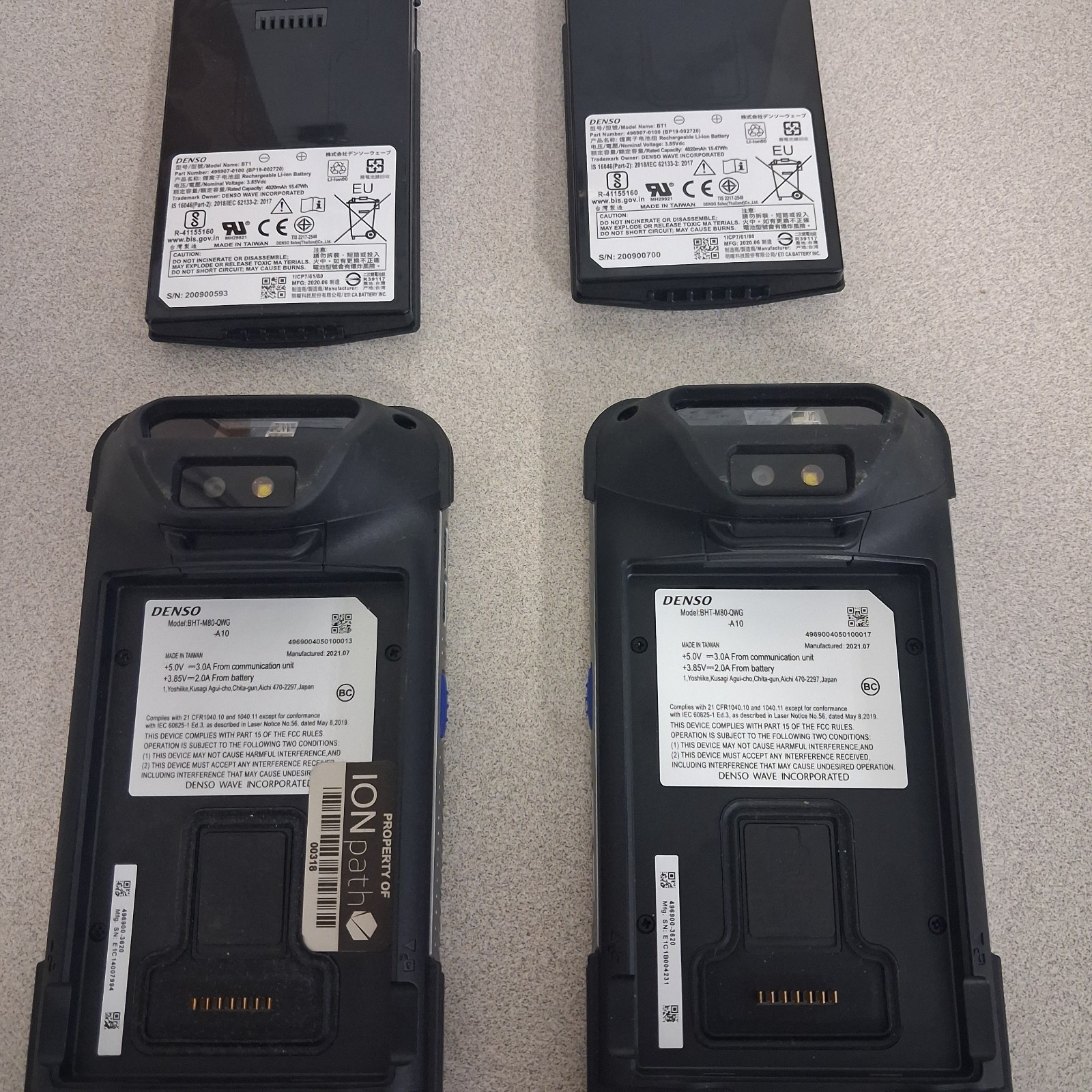 Denso BHT-M80-QWG Handheld Barcode Scanner/Smartphone Like Lot Of 2 *Clean*