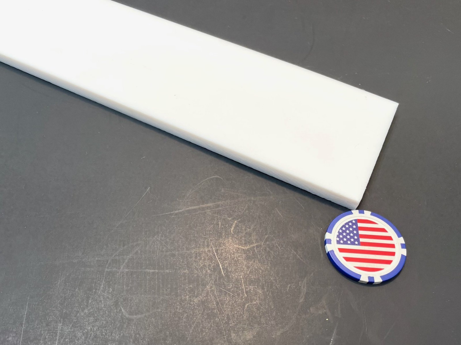 PTFE (Teflon) Virgin Bar 3/8″ – .375″ Thick x 3″ Wide x 12″ Long White