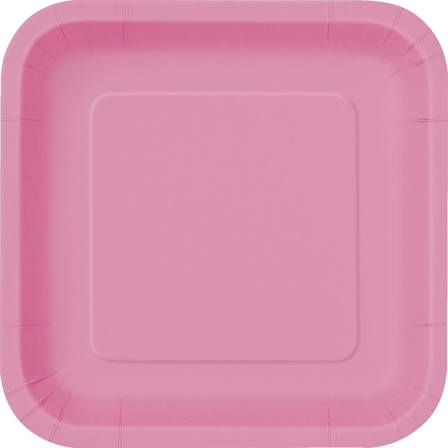 Hot Pink Square Disposable Paper Dessert Plates – 7”, 16 Pieces – Perfect fo…