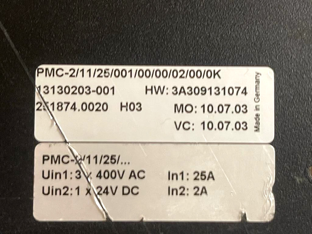 ELAU PMC-2/11/25/001/00/00/02/00/0K Servo Drive Controller