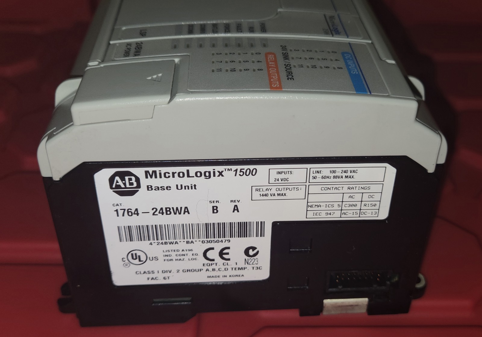 (Tested)Allen-Bradley MicroLogix 1500 PLC Base Unit 1764-24BWA Processor Module
