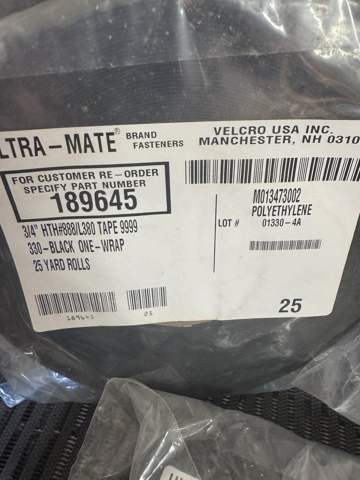 VELCRO® Brand ONE WRAP® Ultra-Mate 189645 3 x 25Yard Rolls 75 Yards TOTAL