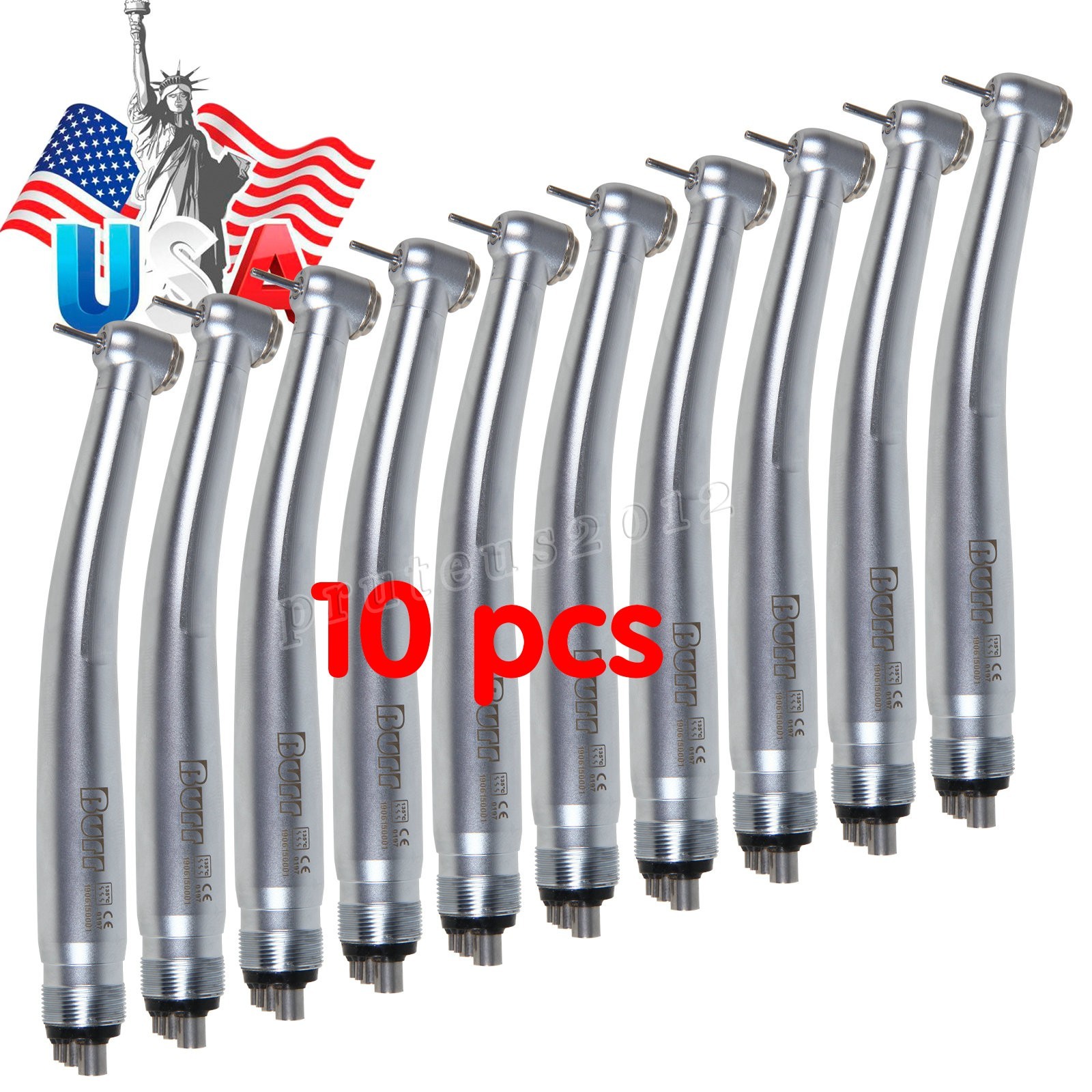 10pcs NSK PANA MAX Style Dental High Speed Handpiece Turbine Push Button 4 Hole