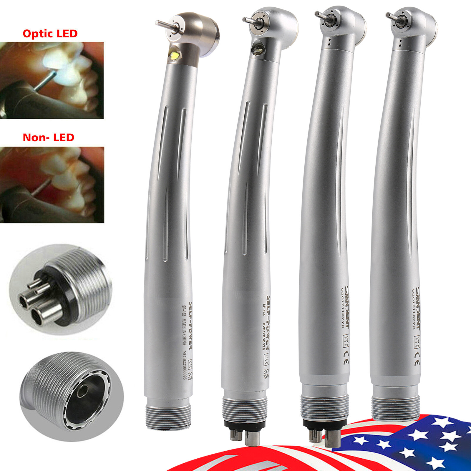NSK Style Dental Fiber Optic LED E-generator / high speed handpiece 4HOLE/2HOLES