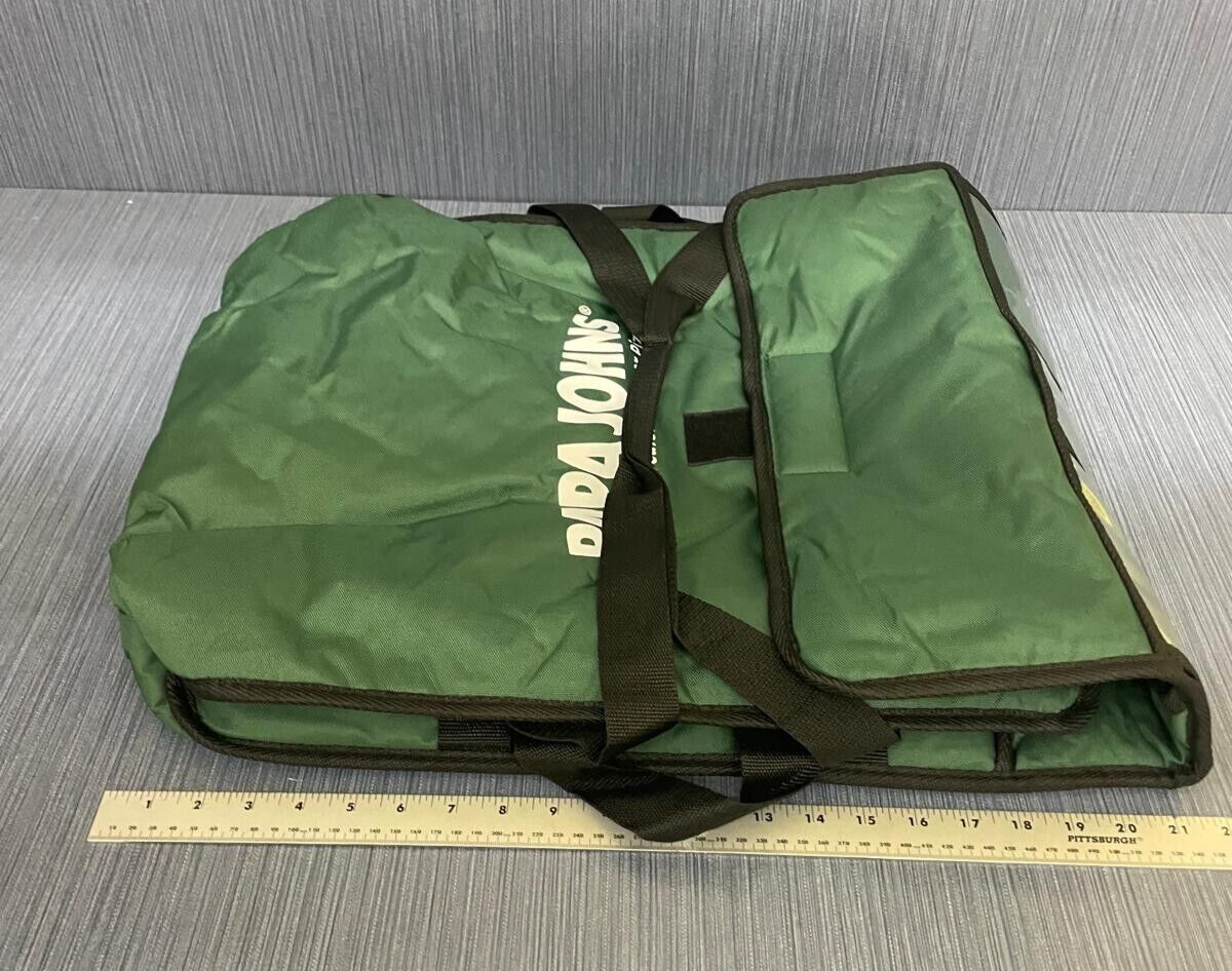 Papa John’s Green Large Pizza Delivery Bag Thermally Insulated Door Dash Etc.