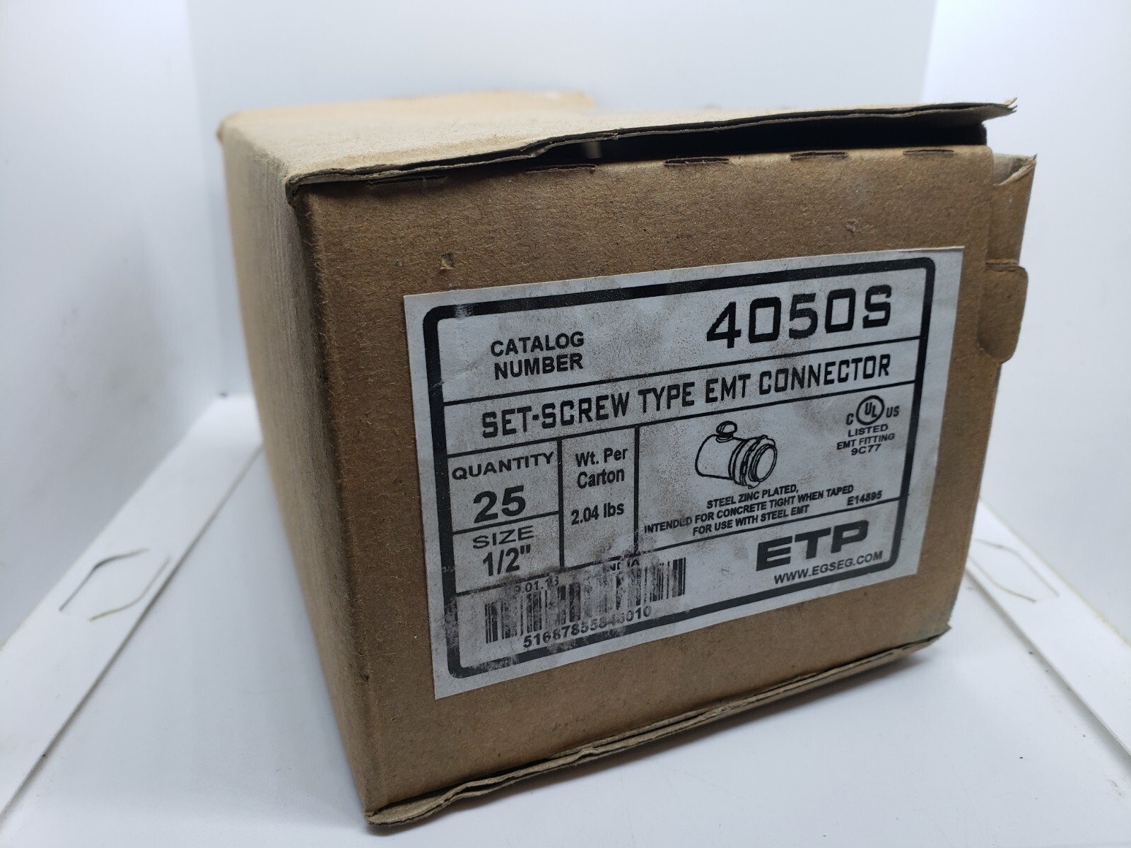EGS ETP 4050S 1/2″ SET-SCREW TYPE EMT CONNECTOR (LOT OF 19) NIB