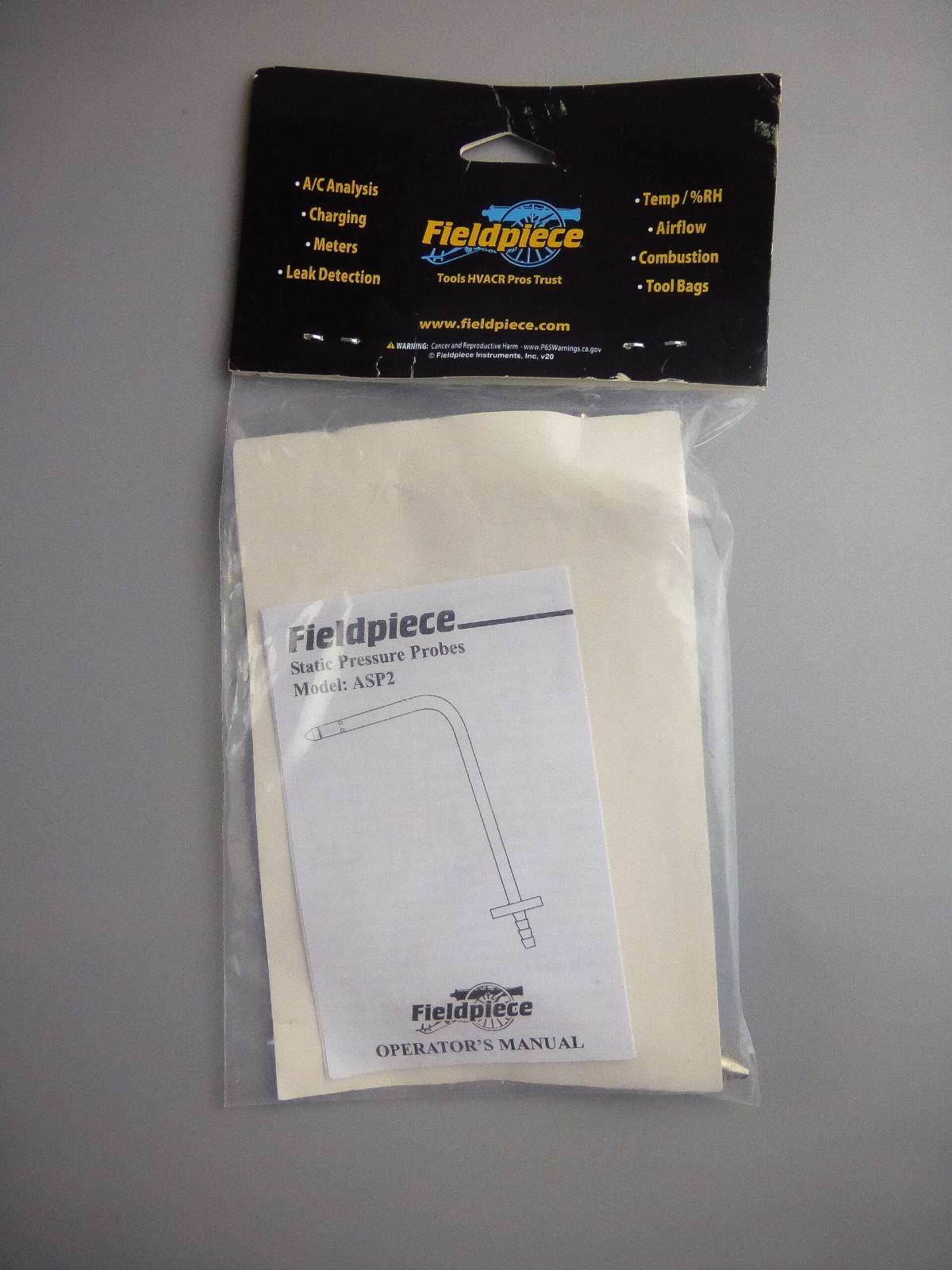 FIELDPIECE STATIC PRESSURE PROBES 2/PK ASP2 – New Sealed