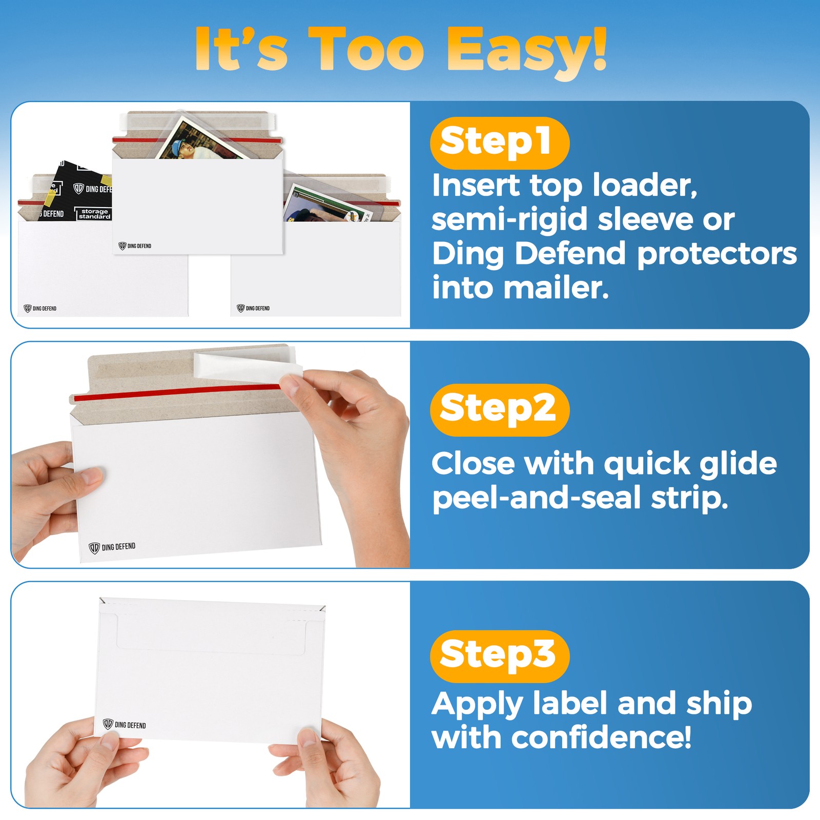 110-Pack Card Shipping Envelopes – 7 x 4.35 Inches Trading Cards Mailers