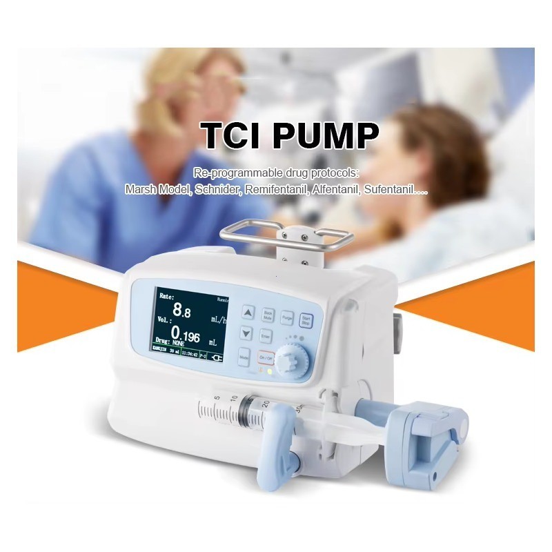 TCI Syringe Pump High-Precision Portable w/ Real-Time Alarm, Clinical Use