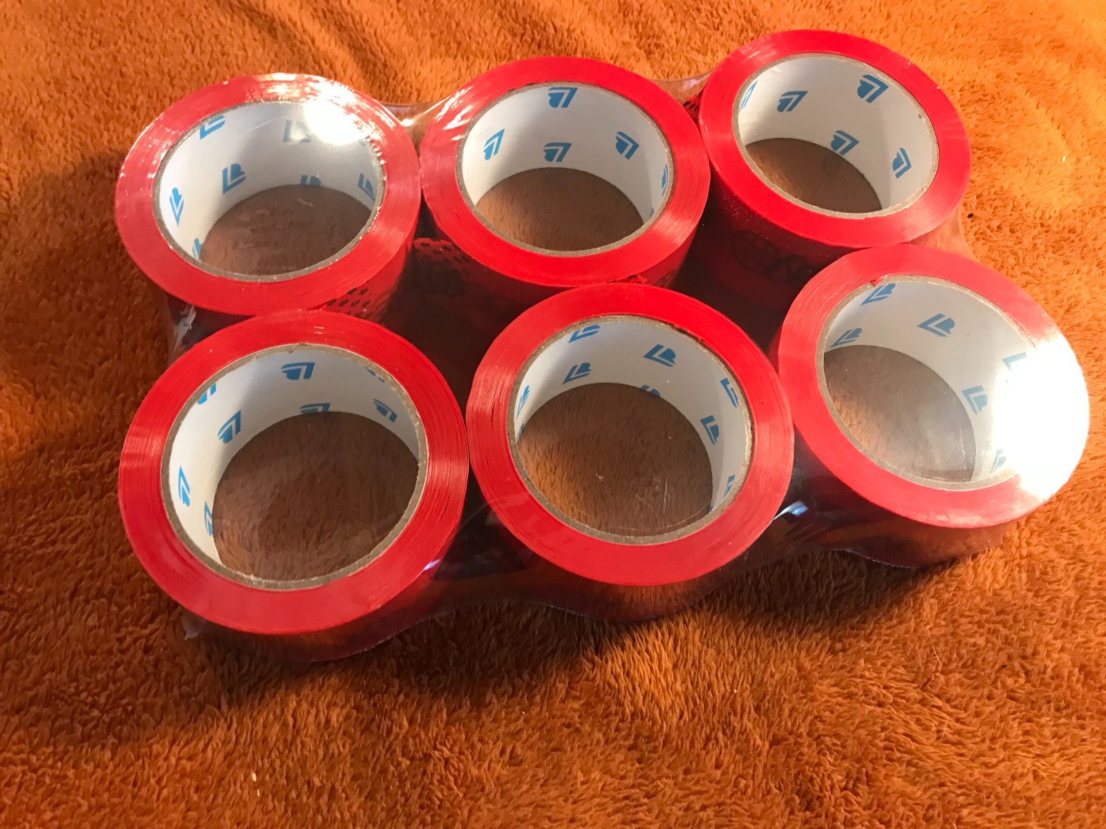 6 Rolls EBAY BRANDED Packaging Tape RED Logo 2″ x 75 yards NEW SEALED!