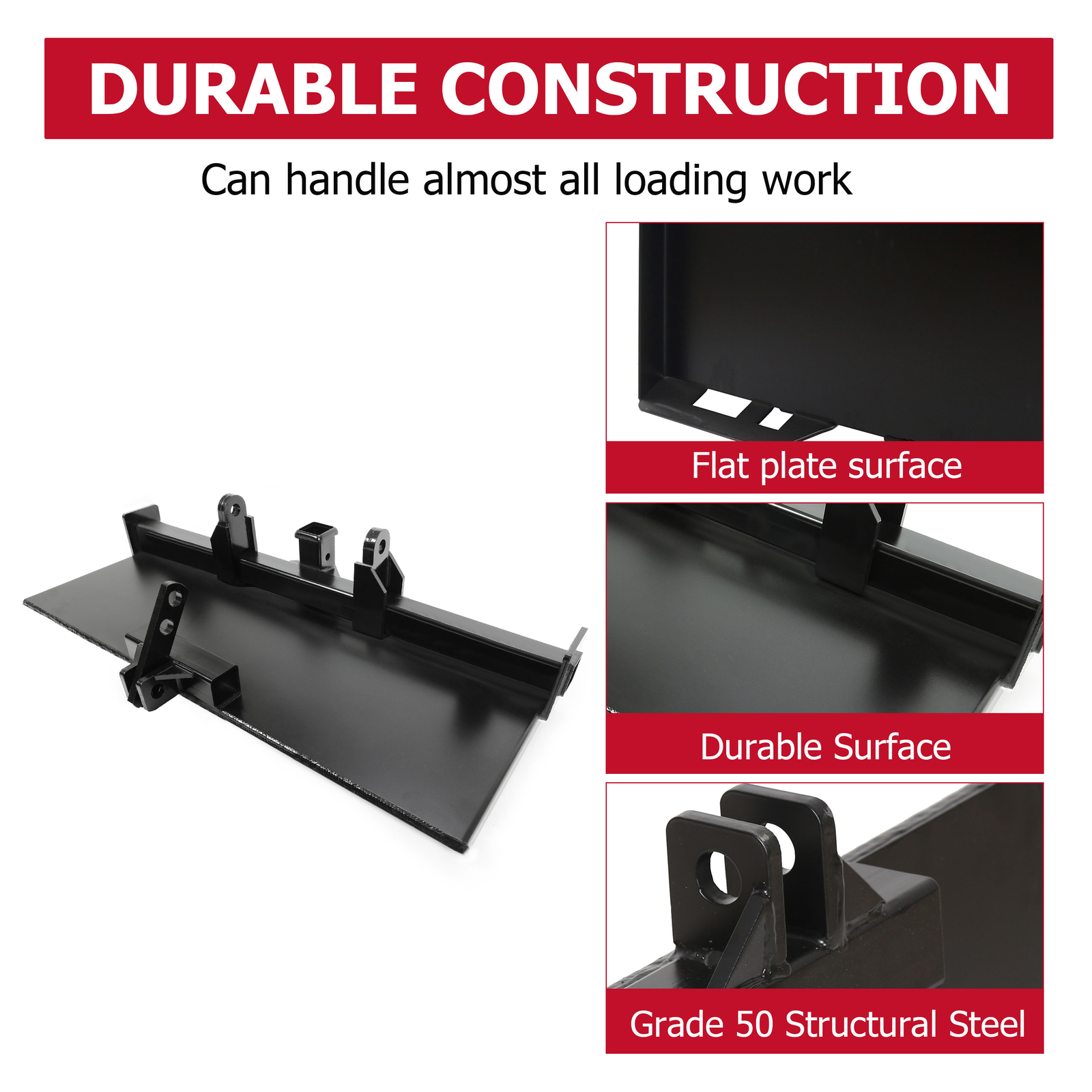 3-Point Attachment Adapter Skid Steer Trailer Hitch Front Tractor Loader Case