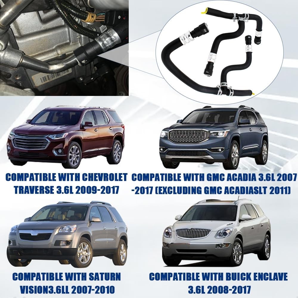 2007-2017 Chevy Traverse GMC Acadia Buick Enclave Heater Hose Repl