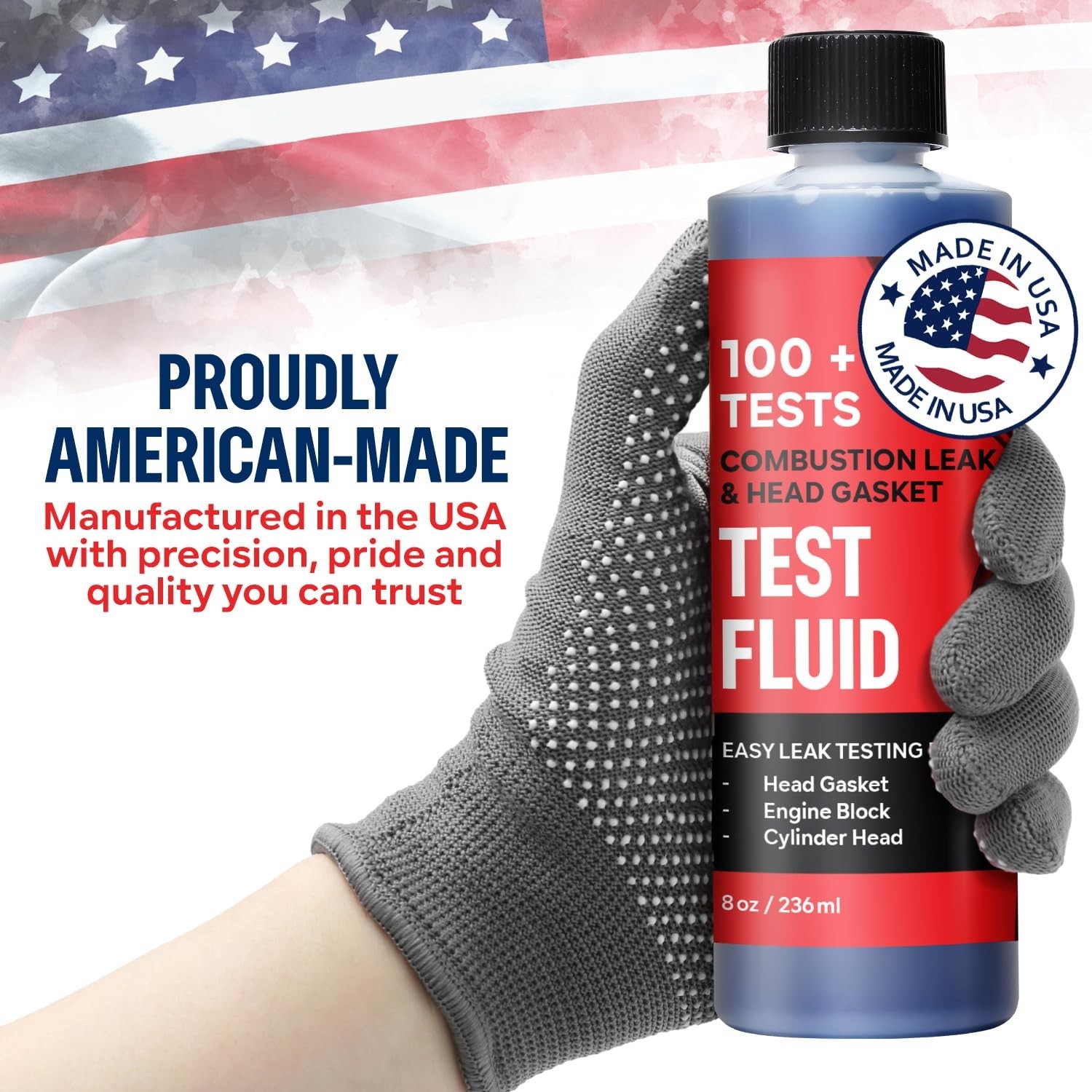 Engine Combustion Leak Test Kit – 100+ Tests, 8oz Fluid, Quick Leak Detection