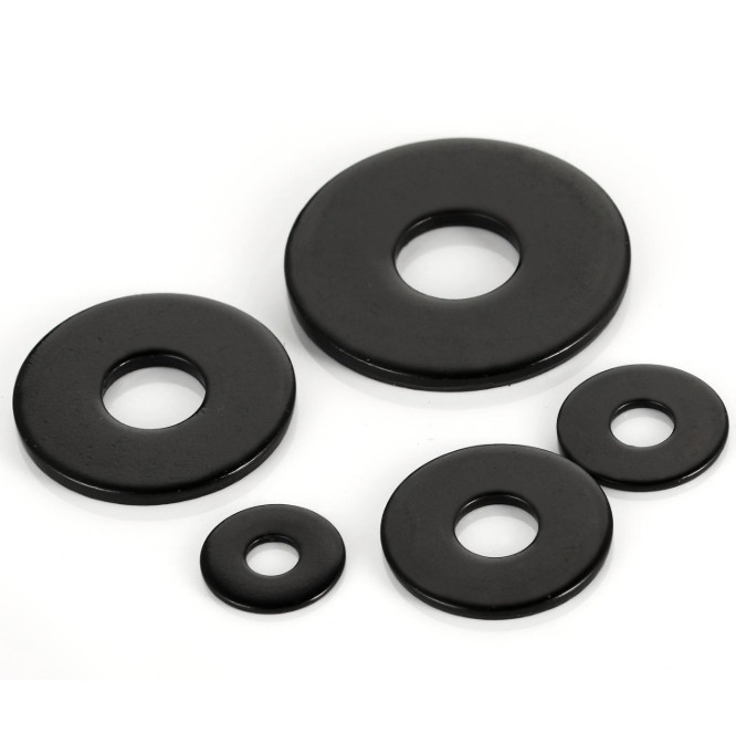 Black Carbon steel 8.8 grade Flat Washers M2 M2.5 M3 M4 M5 M6 M8 M10 M12 M14-M30