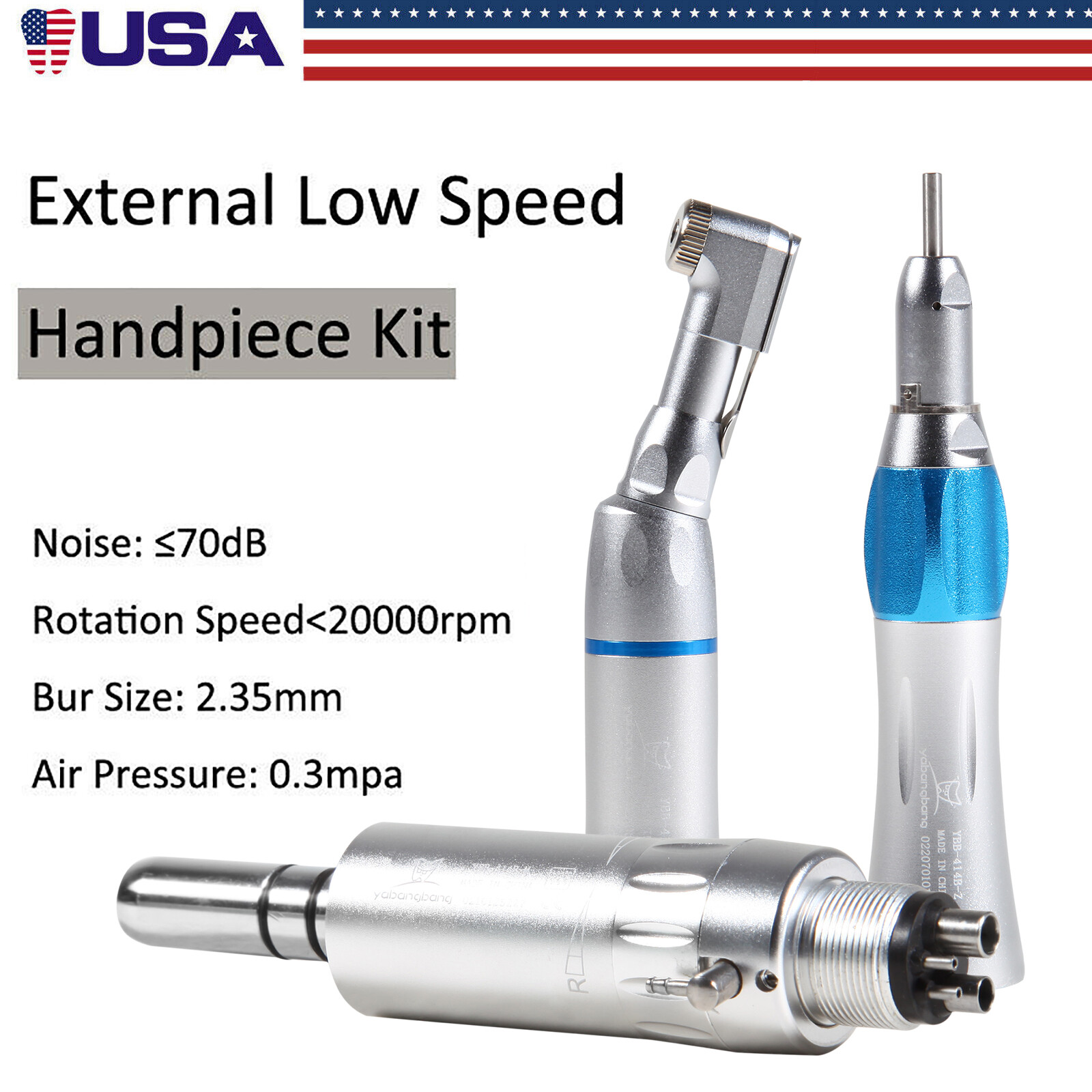 NSK Style Dental Slow Low Speed Handpiece Contra Angle Straight Air Motor 2H/4H