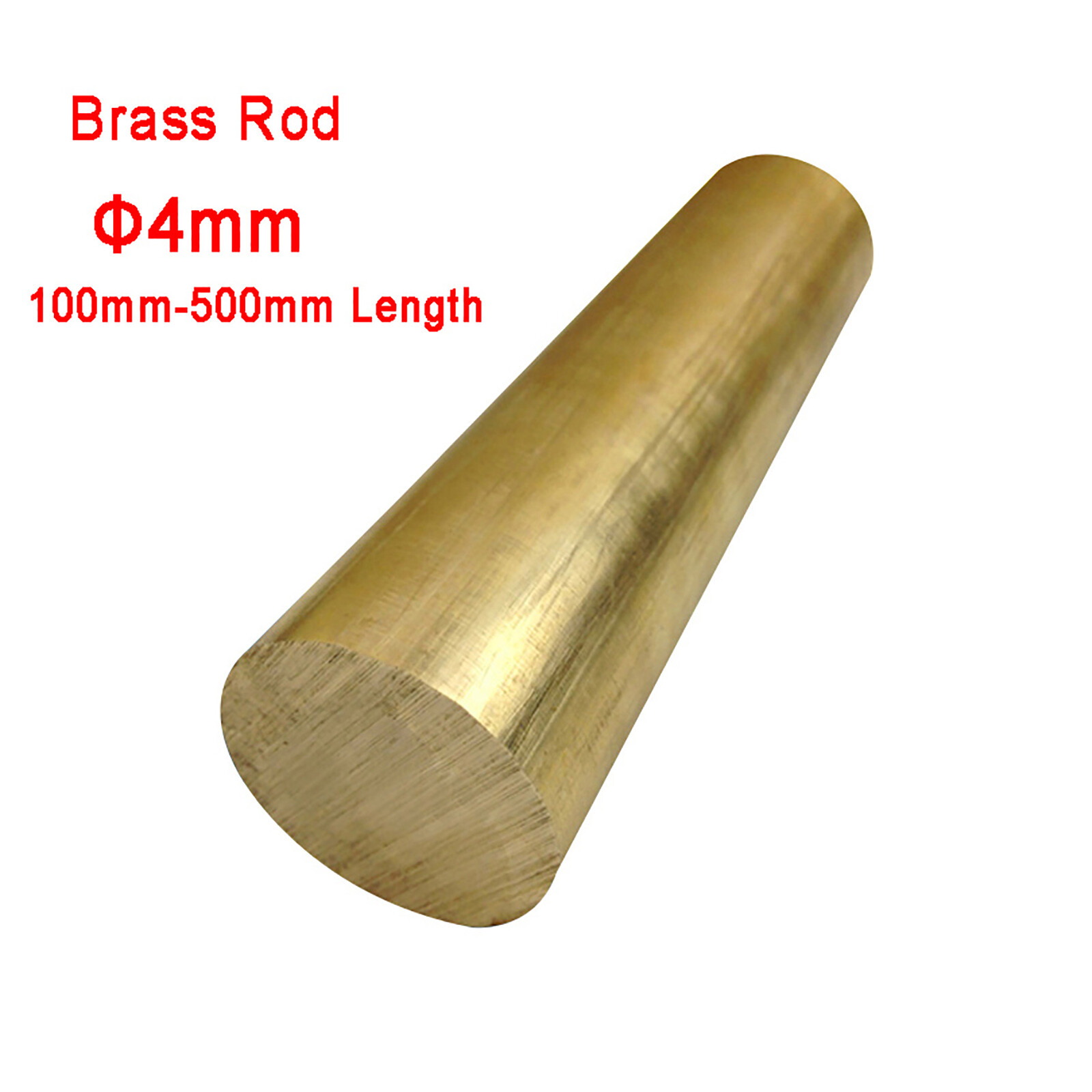Brass Round Solid Rod Bar – 4mm Diameter – 100/150/200/250/300/400/500mm Length