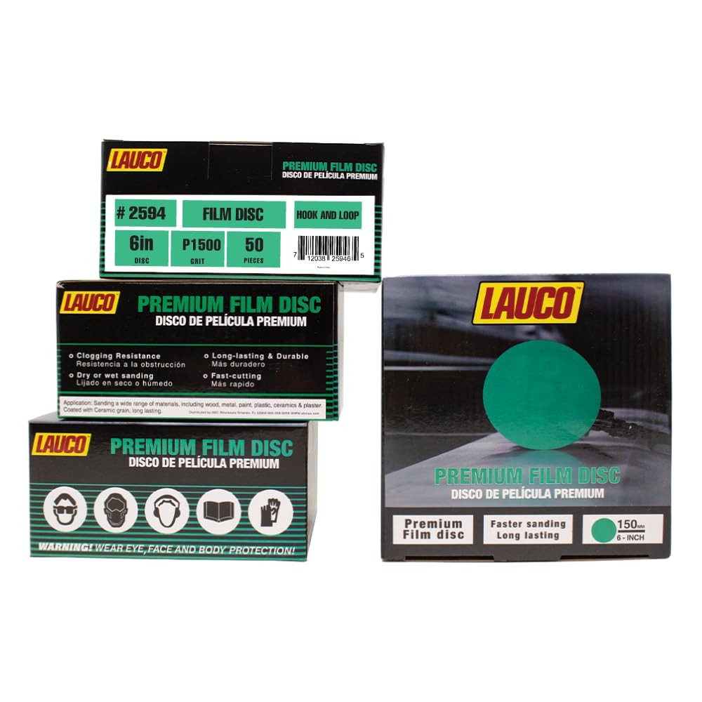 Premium 6″ Hook and Loop Sanding Ceramic Discs (Box of 50) – (GRIT-1500) 25946