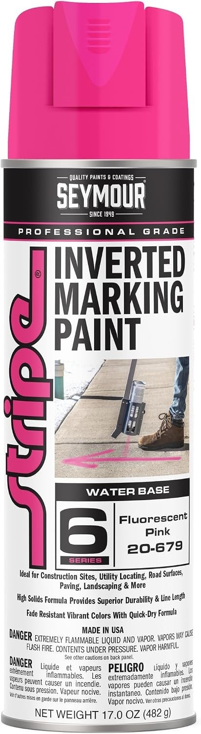 12PK Seymour 20-659 Hot Pink Fluorescent Marking Paint 17oz
