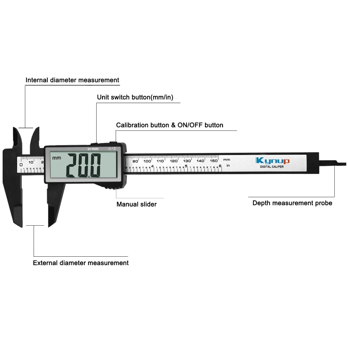 Accurate 6” Digital Caliper with 0.2mm Precision – Ideal for All Measurements