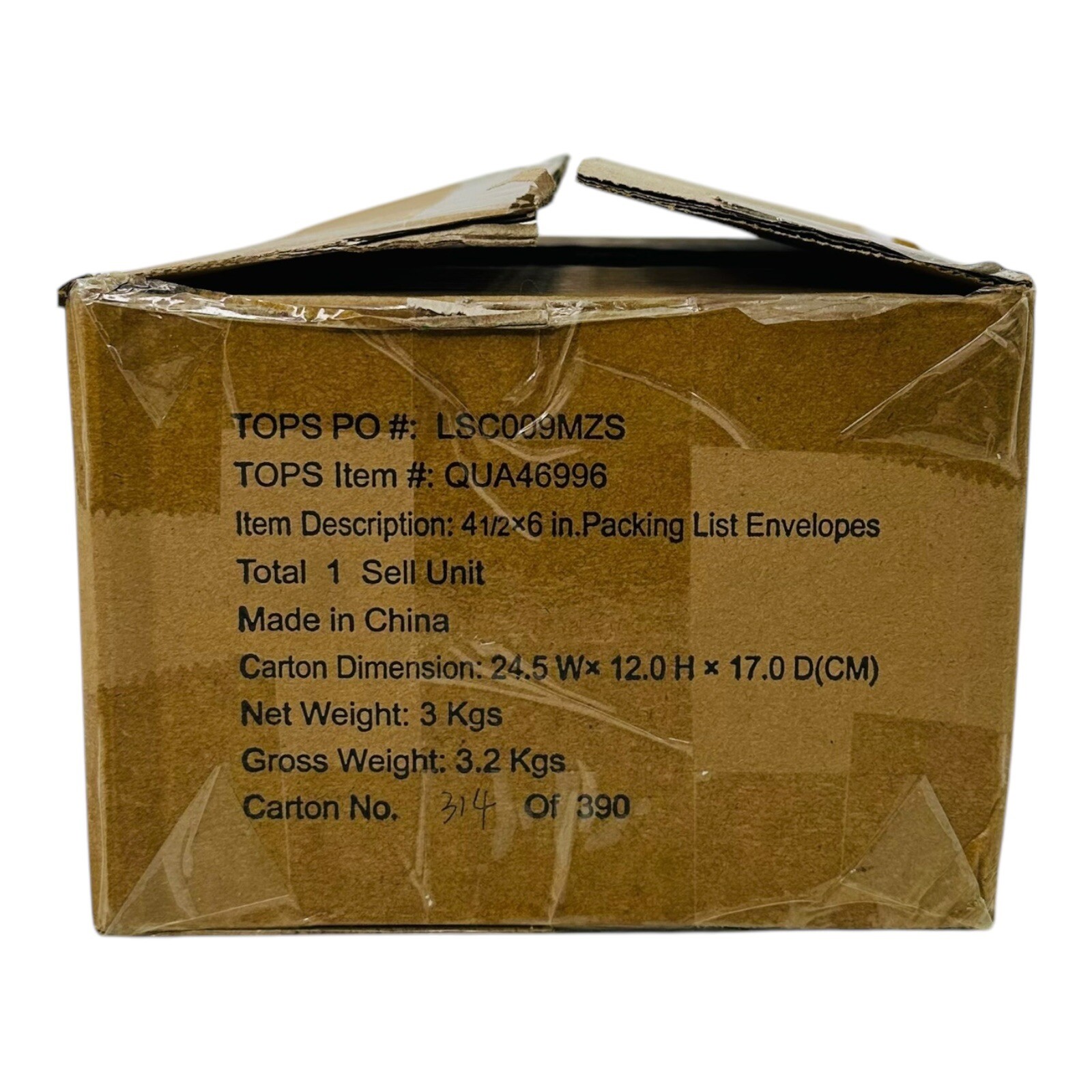 1000 Count Quality Park Packing List Envelope Self-Adhesive 4.5 x 6 Clear Front
