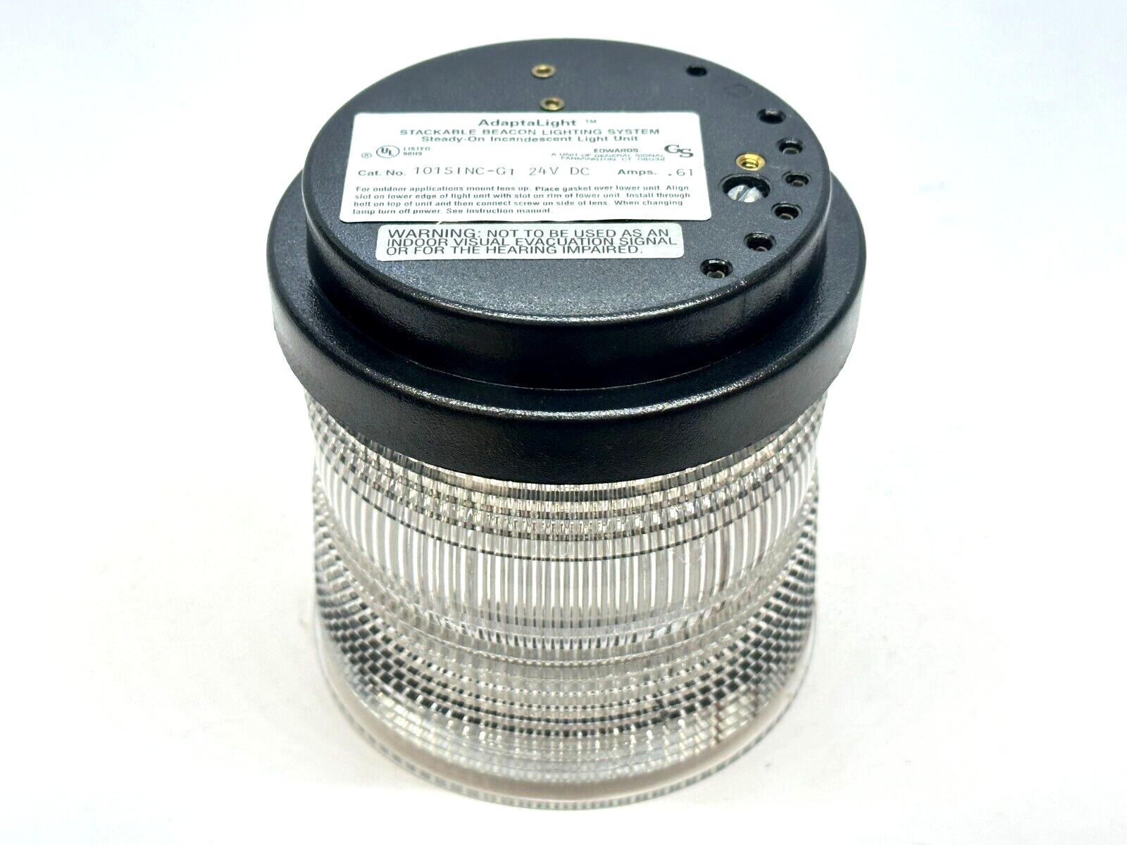 Edwards 101SINC-G1 AdaptaLight 101 Series Stackable Beacon Light Clear .61A 24V