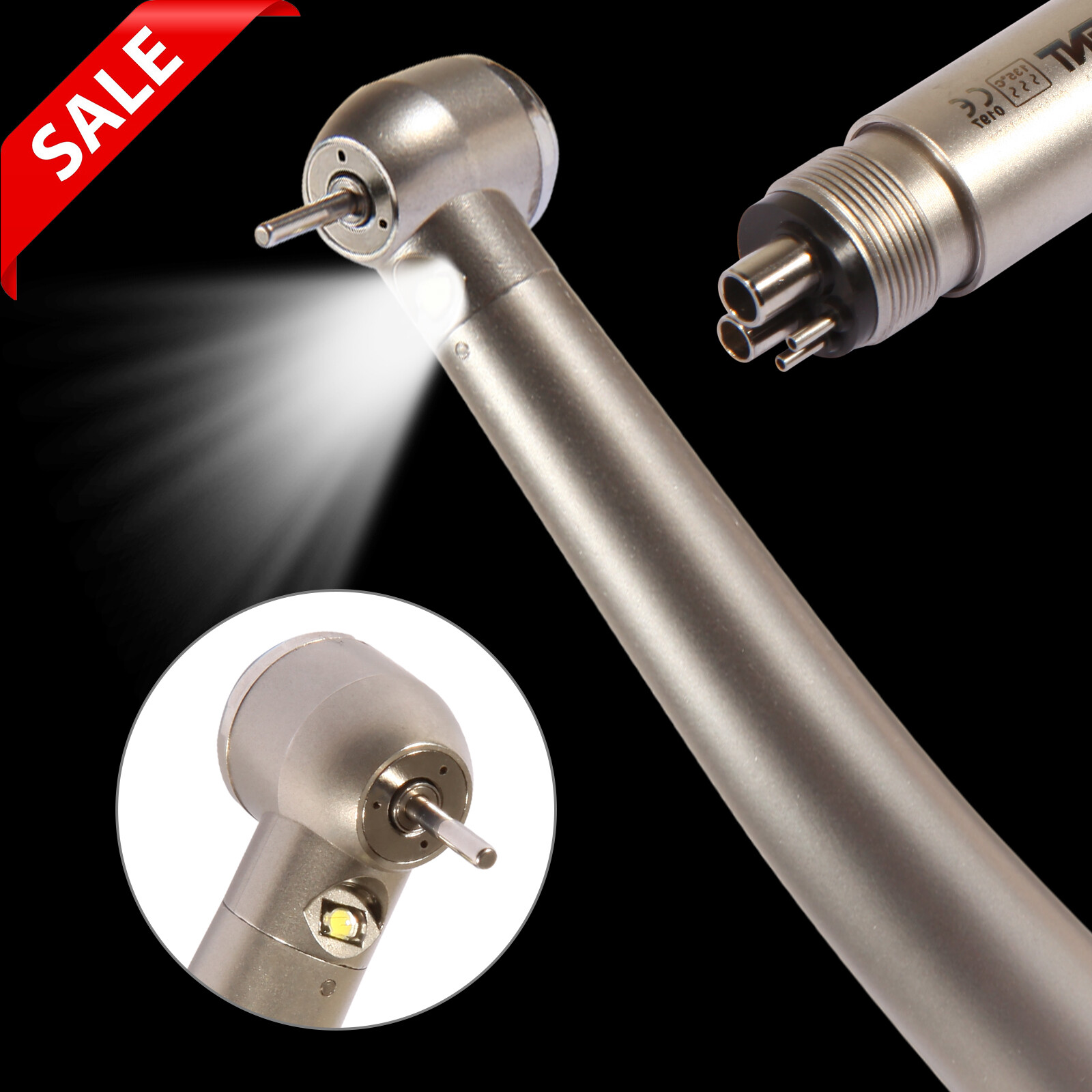 Dental Fiber Optic E-generator LED High Speed Handpiece Turbine 4 HOLE