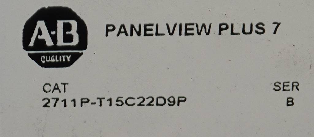 UNIT #3 2711P-T15C22D9P Series B Allen Bradley PanelView Plus 7 (EXACT UNIT)