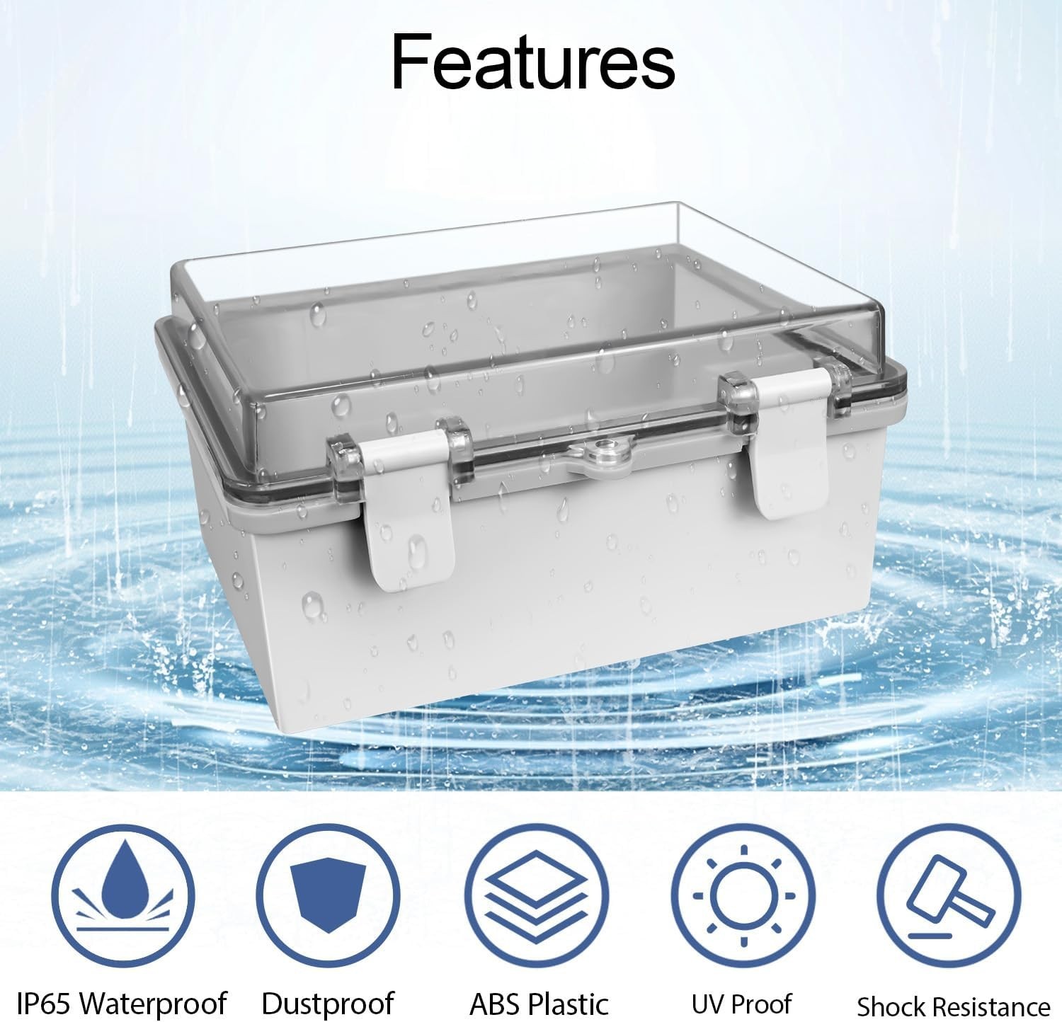 ABS Plastic Dustproof Waterproof Junction Box Hinged Shell Universal Electri…