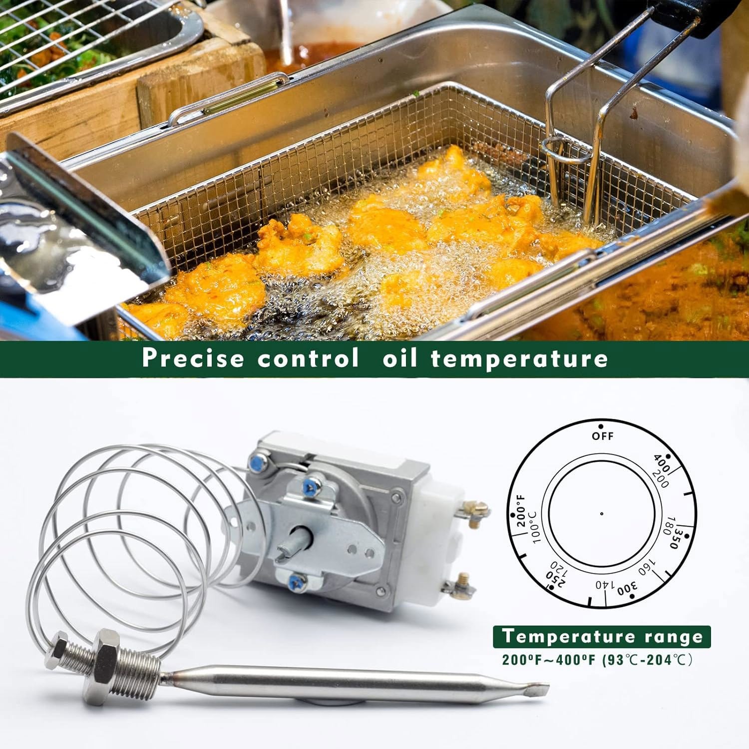 60125401 Fryer Thermostat Fits Pitco 35C+ 45C+, Imperial, Dean, Blodgett Fryers