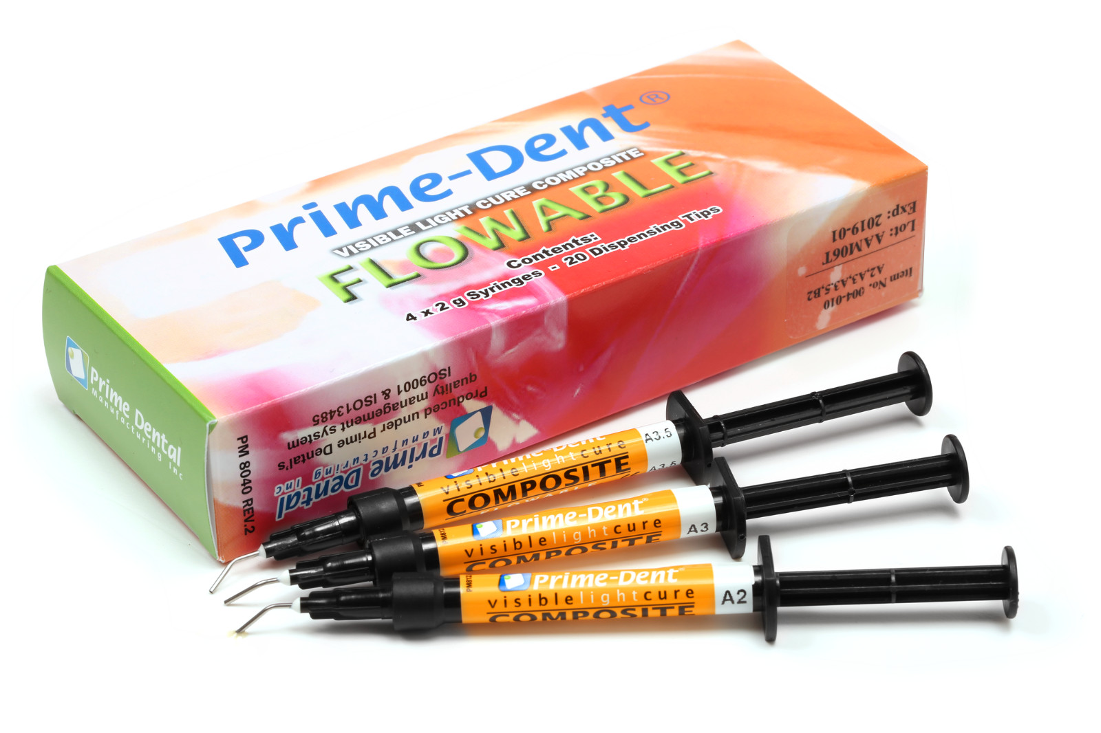 New Dental Flowable Visible Light Cure Light Cure Composite 4 Syringe Kit – A2