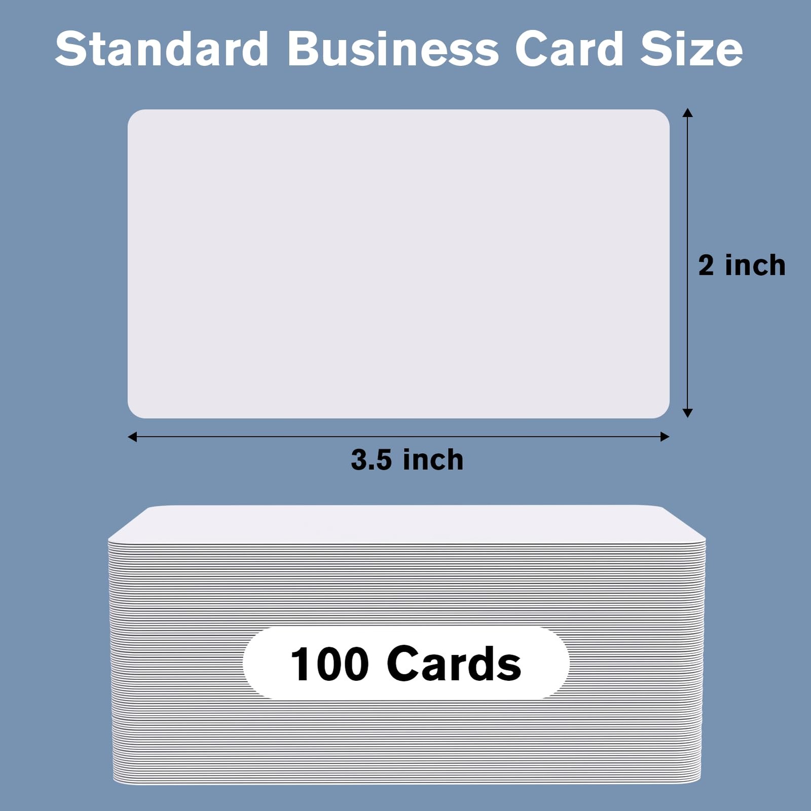MaxGear 100Pcs Blank Business Cards, 3.5″ x 2″ Kraft Paper x 2″, white
