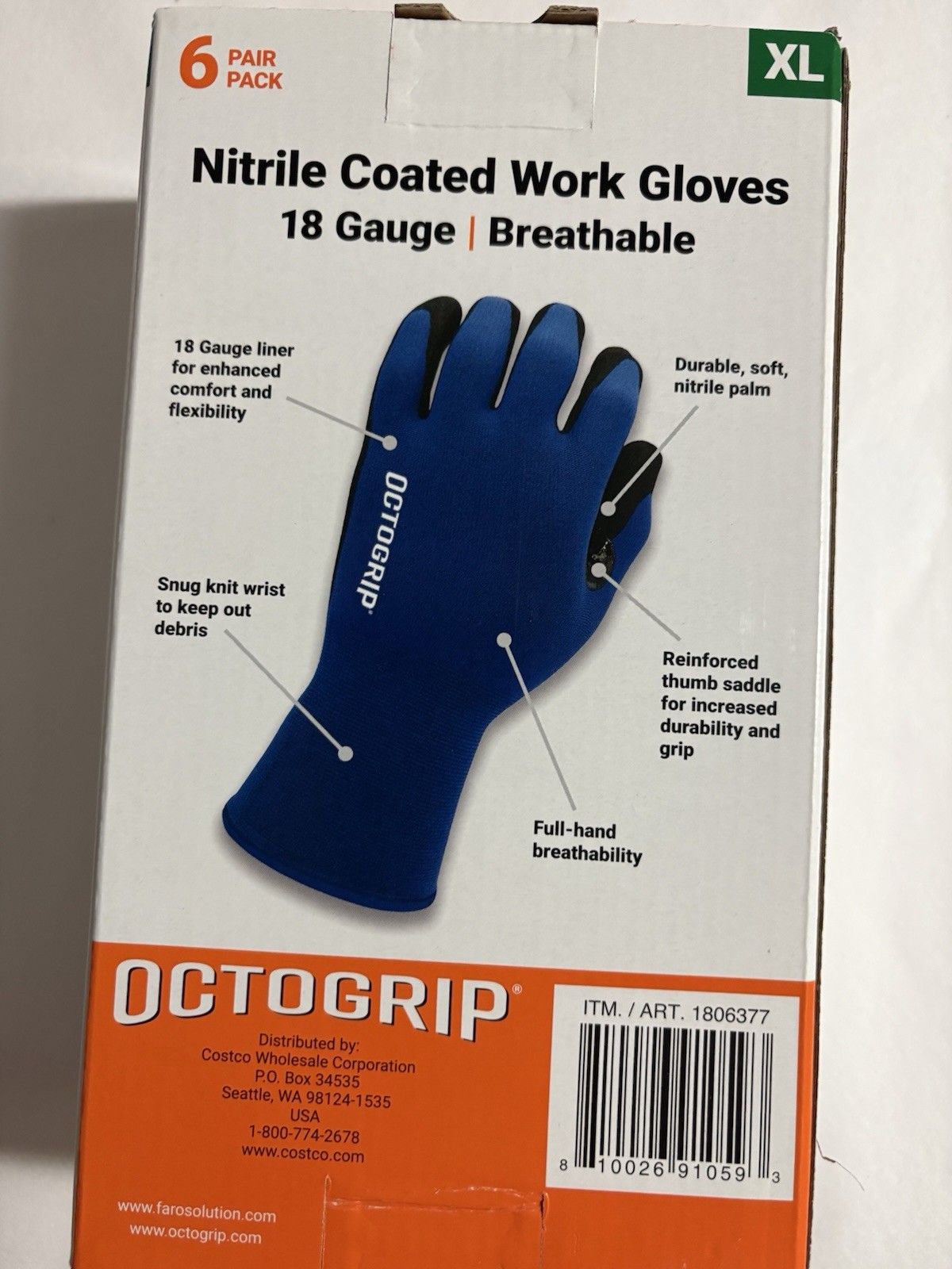 Octogrip Nitrile Coated Work Gloves