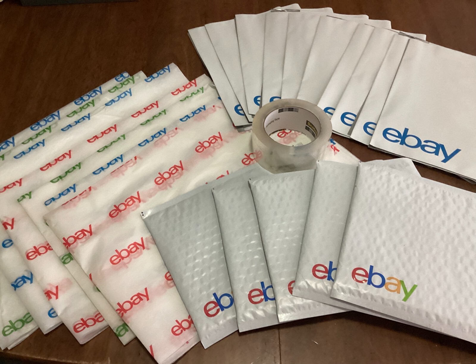 Ebay Shipping Supplies KIT Padded bubble mailers Envelopes Tissue packing tape