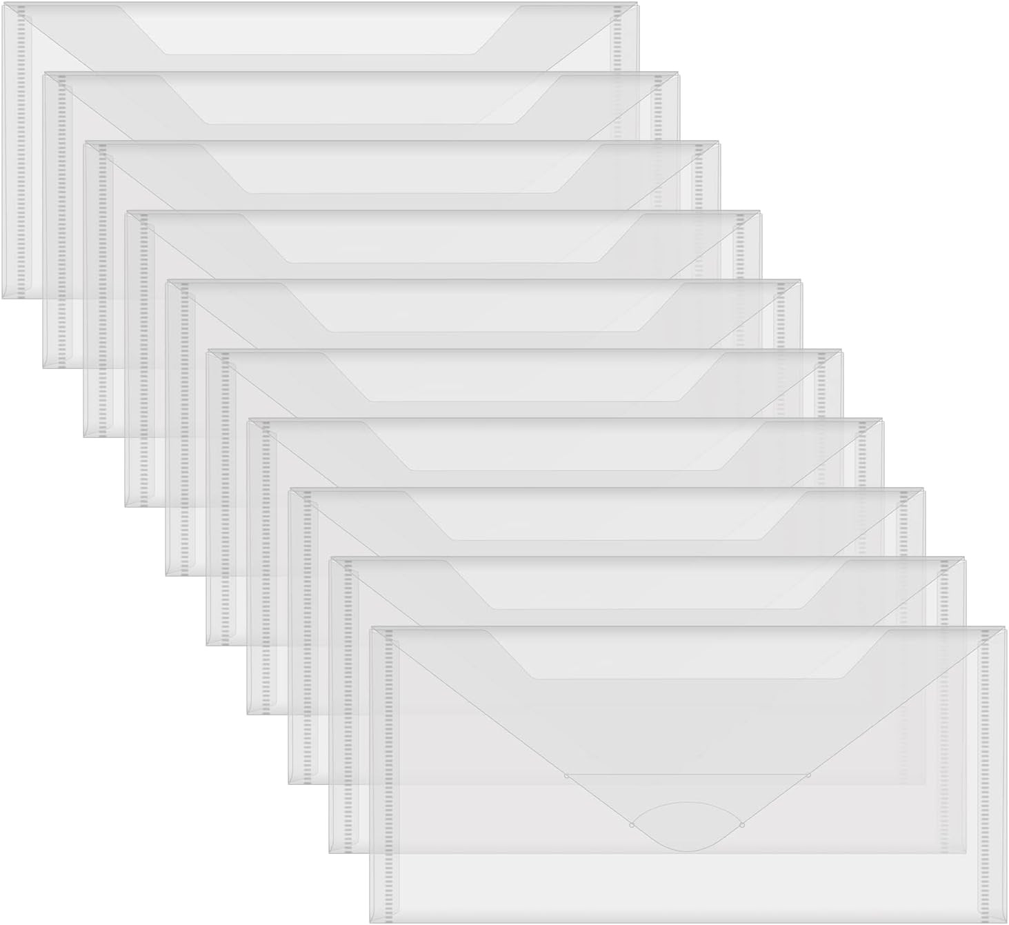 10 PCS 4.5”X9.5” Clear Storage Envelopes Pockets Resealable Plastic Bags for C