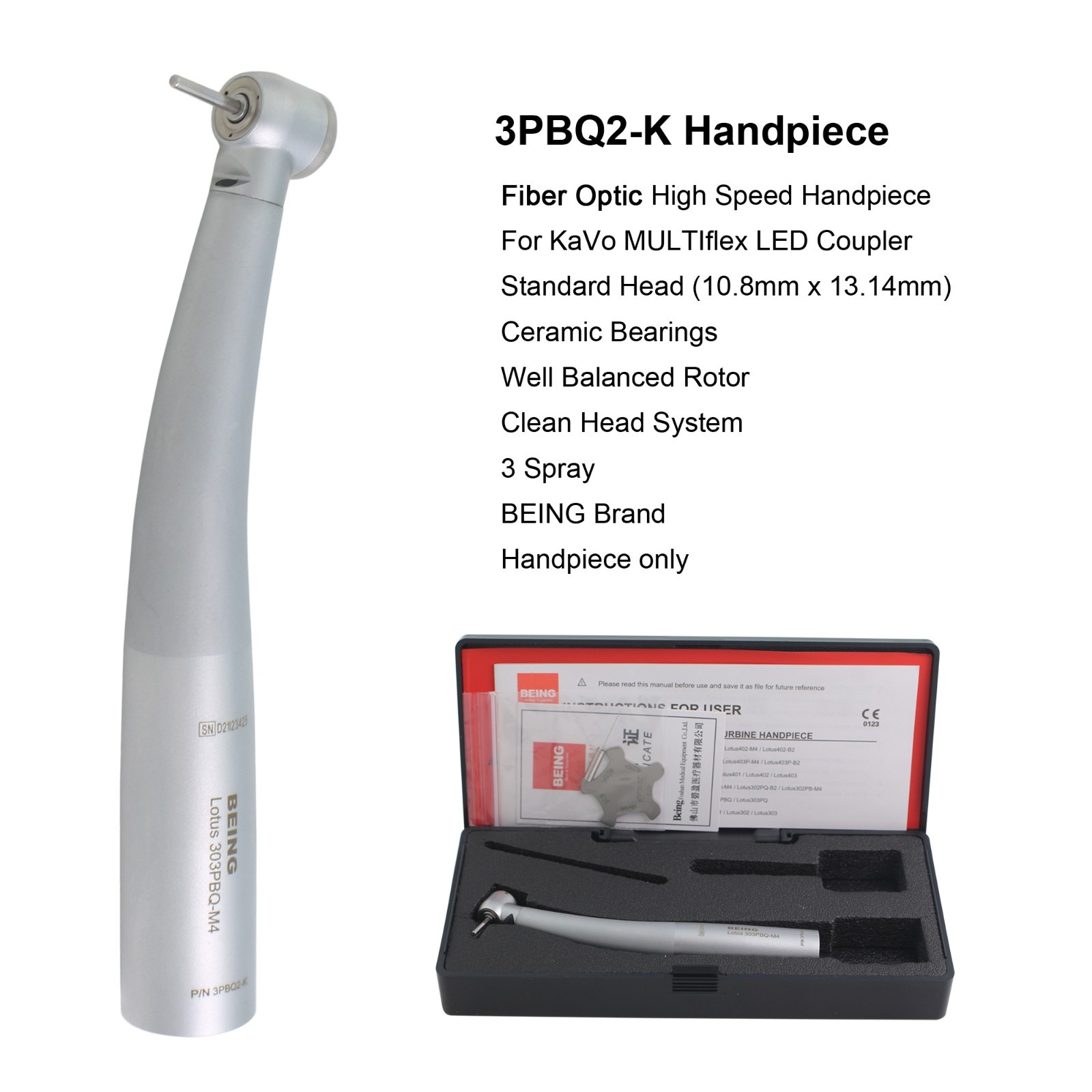 BEING Dental High Speed Turbine Handpiece Fiber Optic For KaVo MULTIflex Coupler