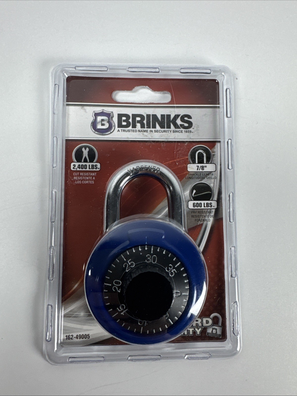 BRINKS ~ CUT & PRY RESISTANT Hardened Steel Security Dial Combination Padlock