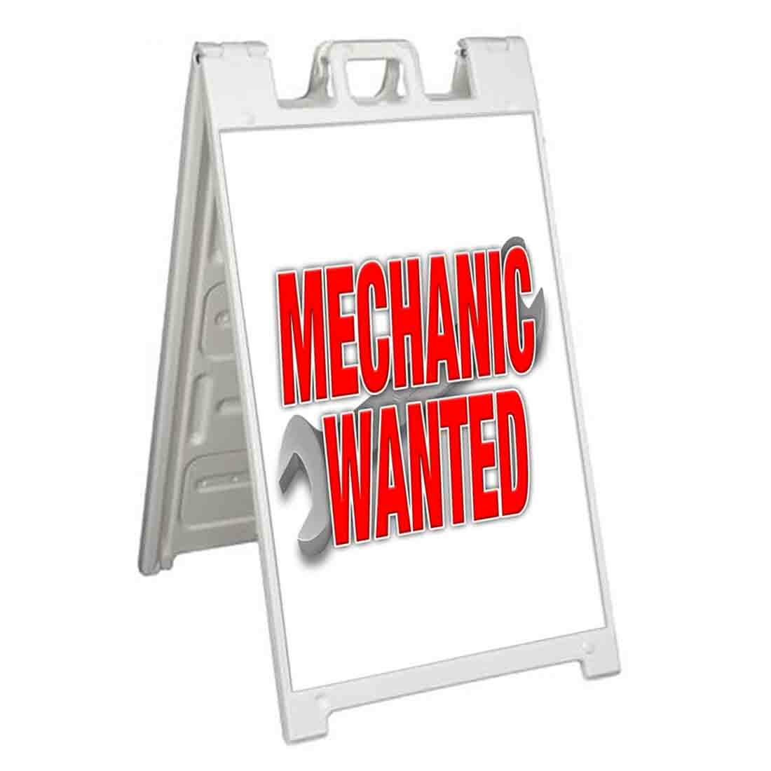 MECHANIC WANTED Signicade 24×36 Aframe Sidewalk Sign Banner Decal AUTO HELP