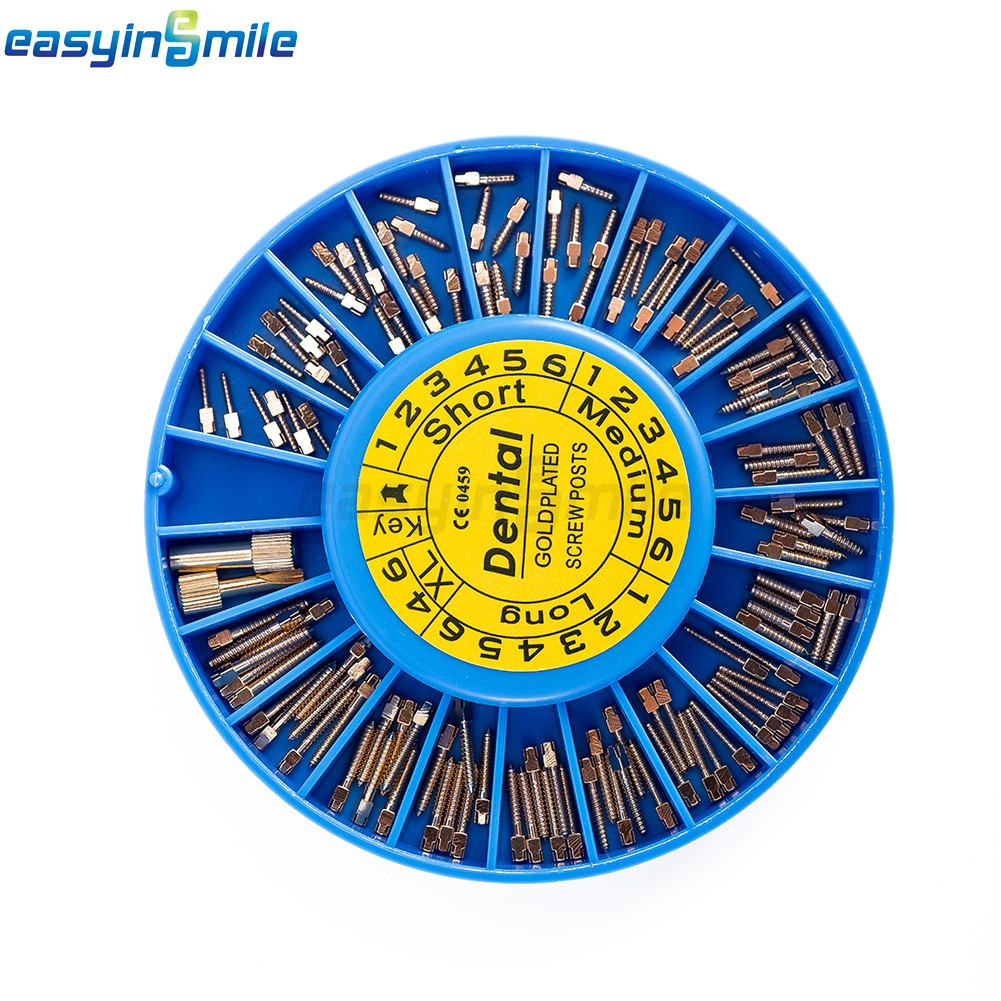 Endo Screw Posts Dental Conical Screw Post Kit Assorted 120pc&2Key Easyinsmile