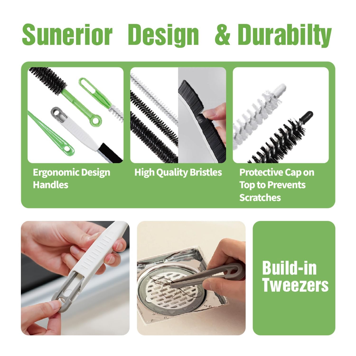 4pcs Flexible Cleaning Brush Set for Dryer Vents, Fridge Coils, HVAC Black