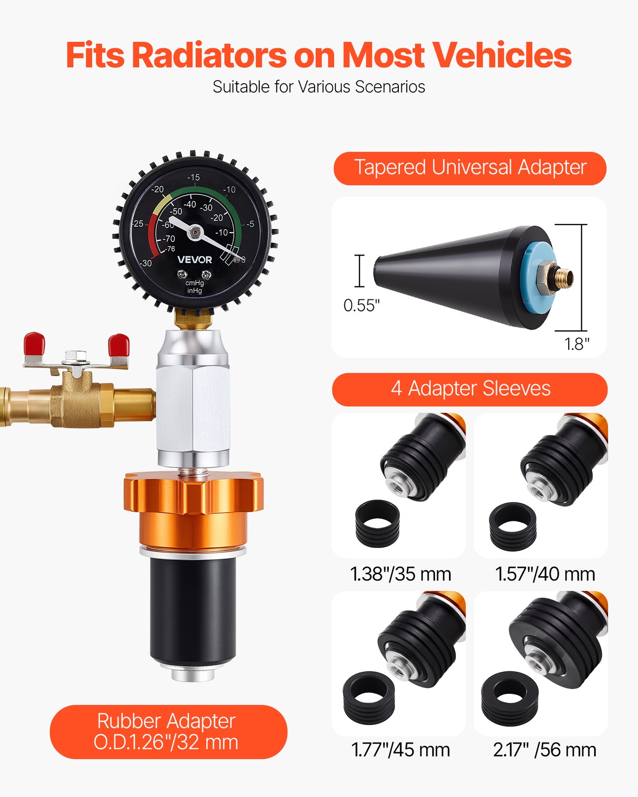 VEVOR Radiator Vacuum Refill Kit Universal Car Cooling System Vacuum & Fill Kit