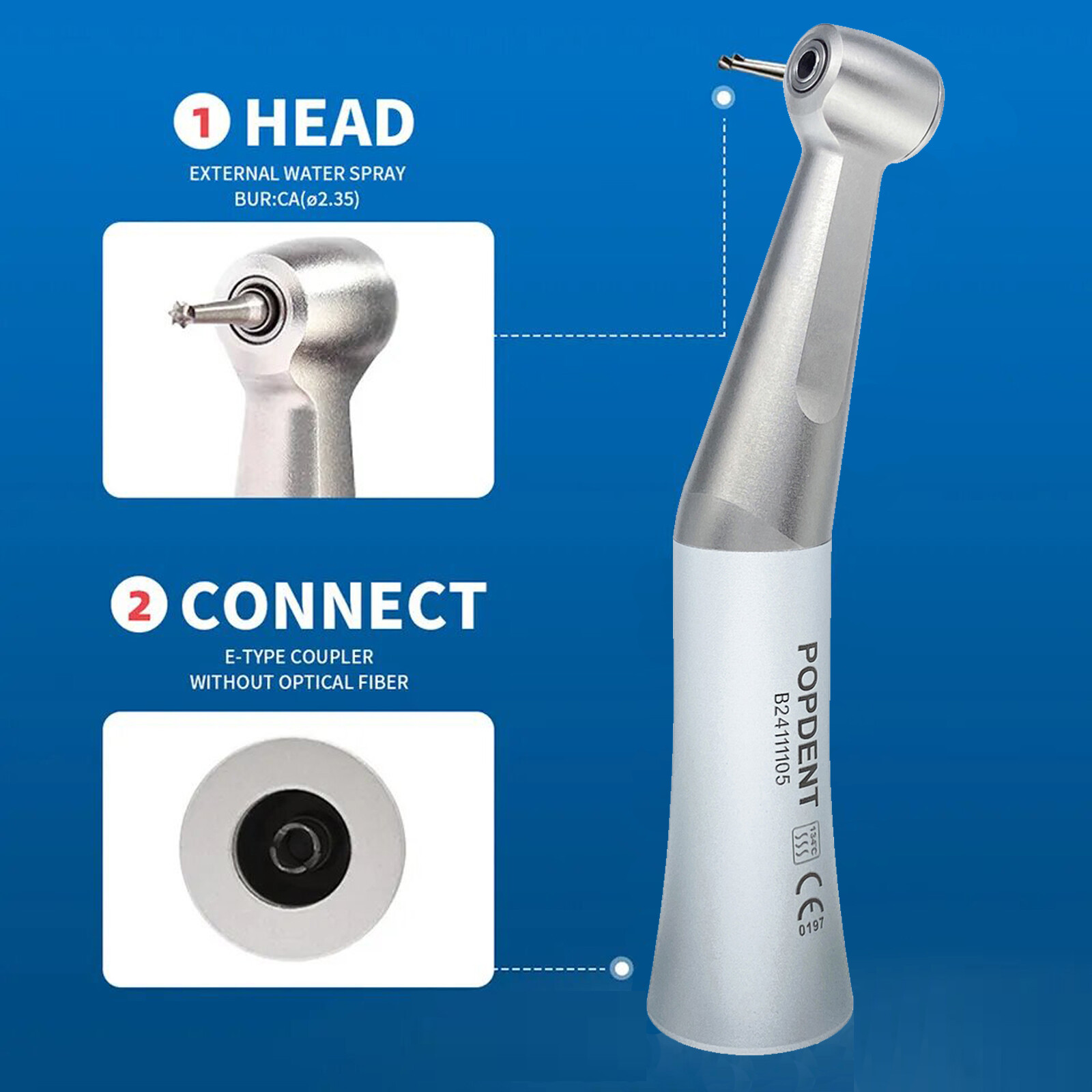 NSK Style SG20 Dental Implant 20:1 Contra Angle Push Button Surgical Handpiece A