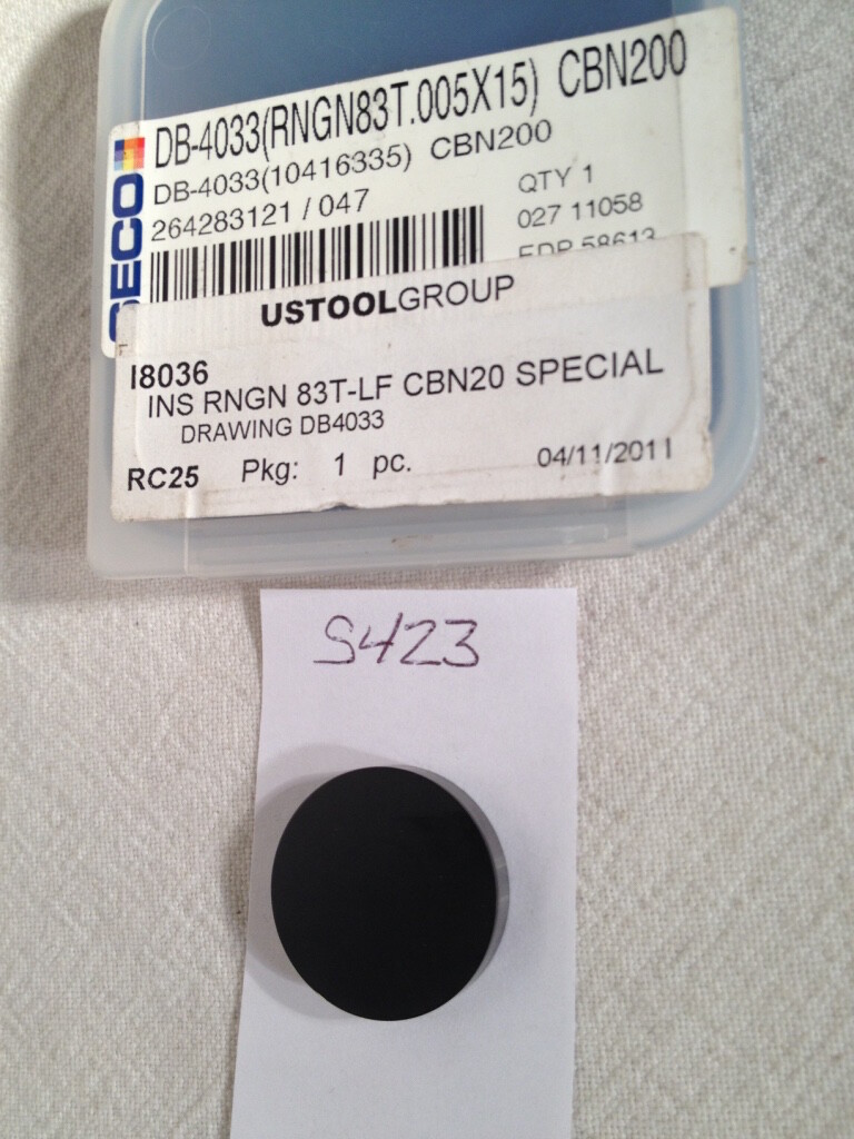 1 NEW SECO RNGN 83T-LF CBN CARBIDE INSERT. DB-4033. GRADE: CBN20 {S423}