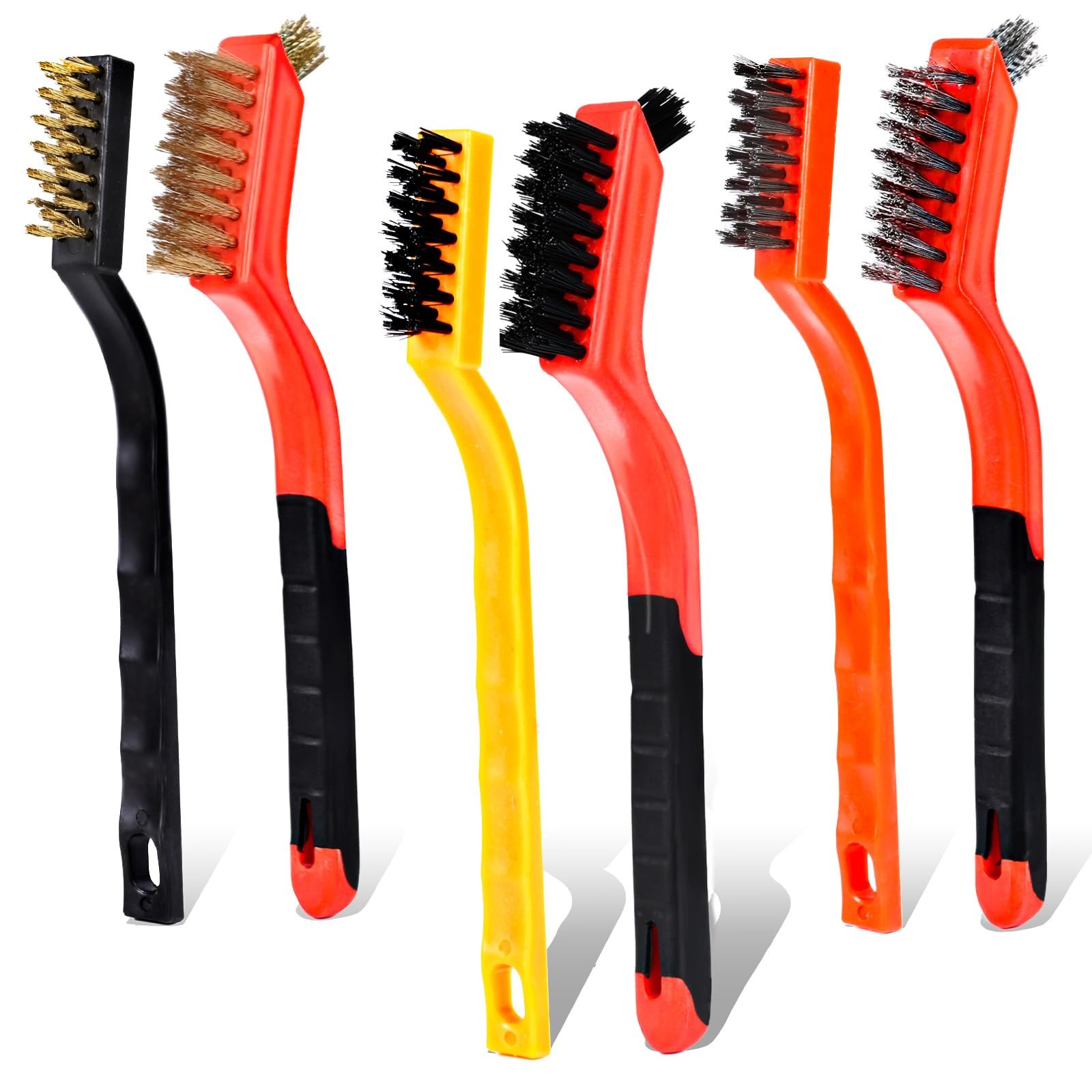 Wire Brush Set 6 Pcs Cleaning Tool Stainless Brass Nylon for Rust Removal USA